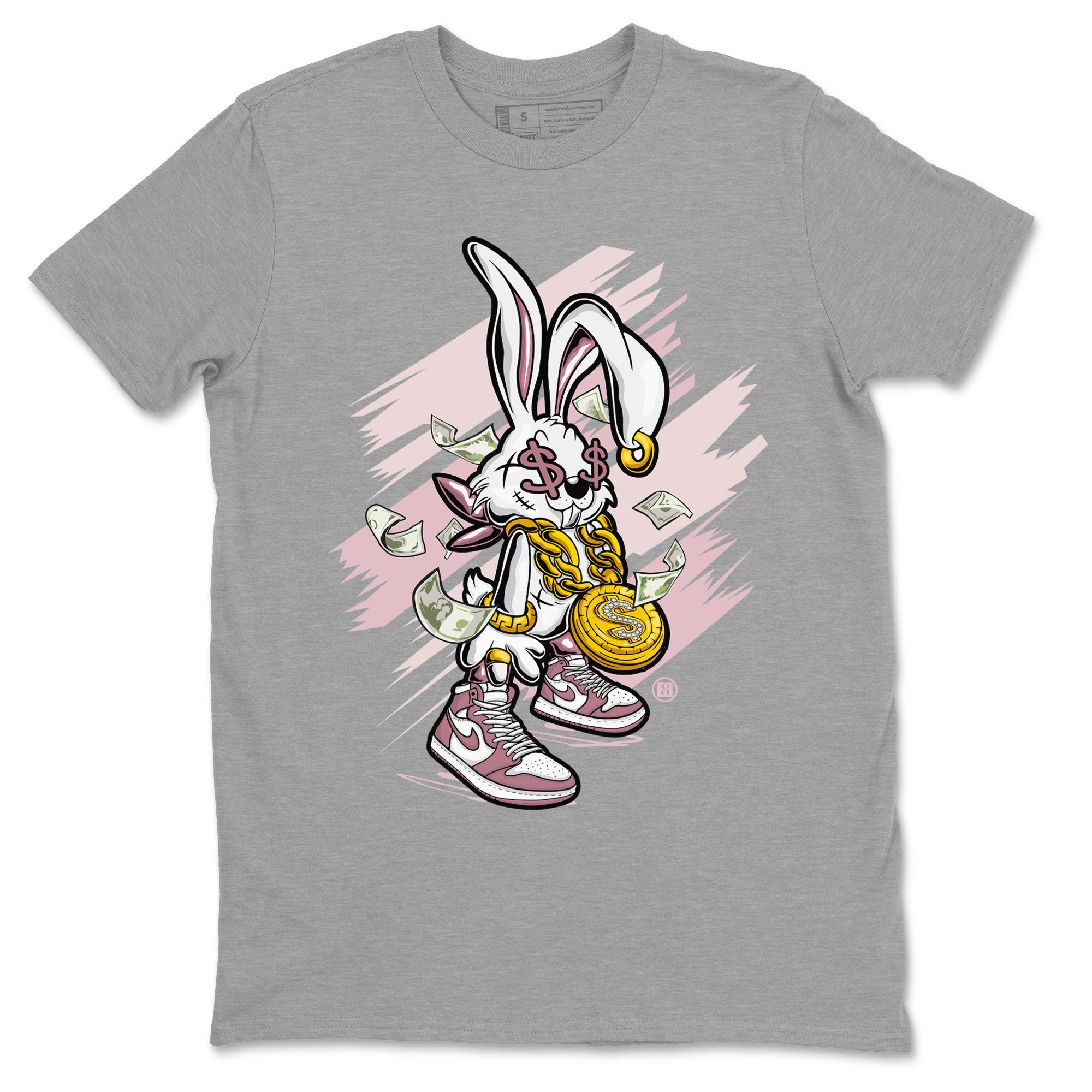 Jordan 1 High OG Mauve shirt to match jordans Rich Bunny sneaker tees Air Jordan 1 Mauve Drip Gear Zone Casual Crew Neck T-Shirt Unisex Heather Grey 2 T-Shirt