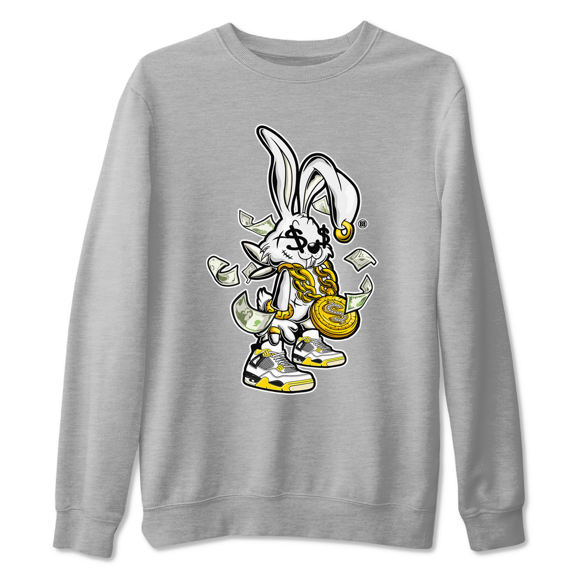 4s Vivid Sulfur shirt to match jordans Rich Bunny sneaker tees Air Jordan 4 Vivid Sulfur Drip Gear Zone unisex cotton Heather Grey 2 crew neck shirt