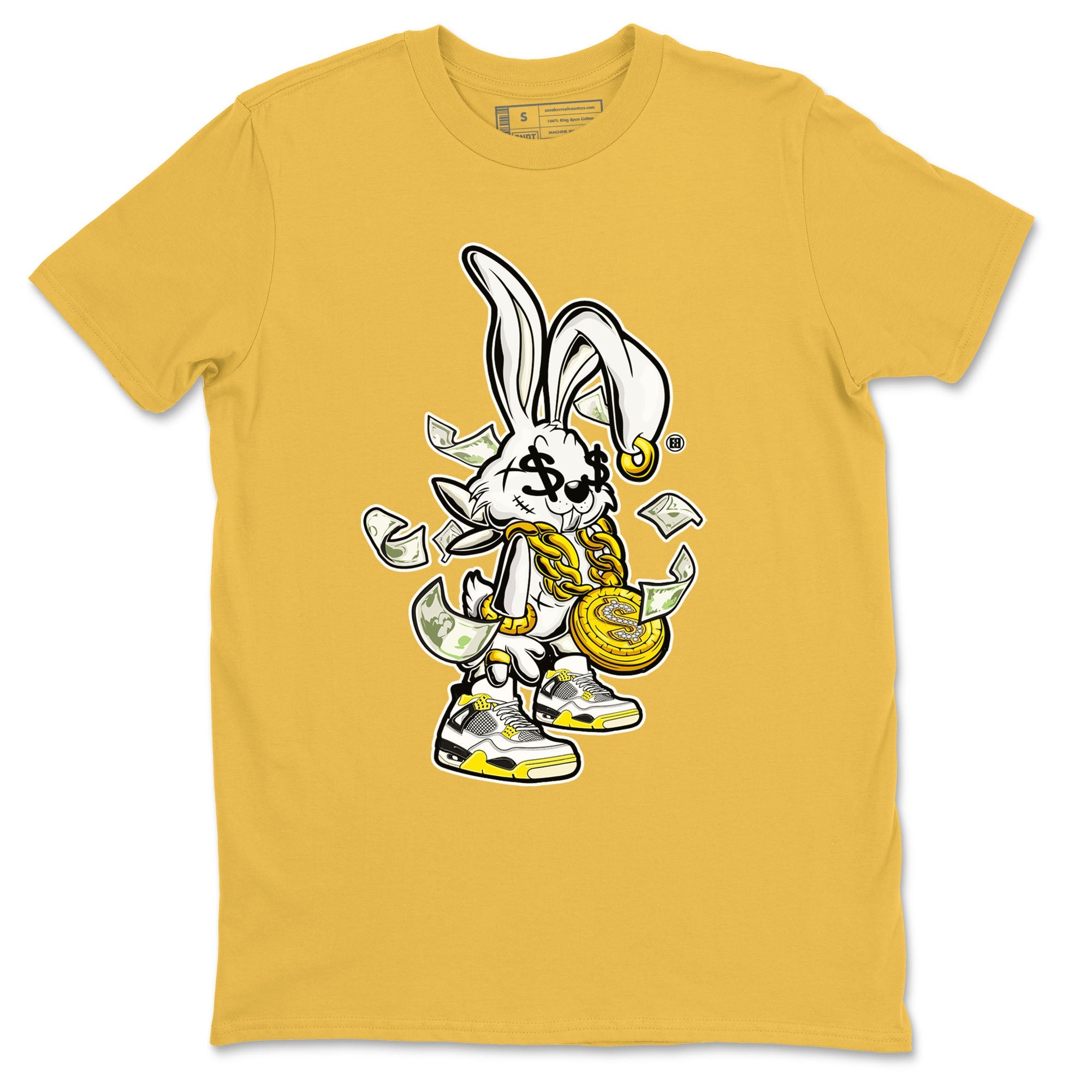4s Vivid Sulfur shirt to match jordans Rich Bunny sneaker tees Air Jordan 4 Vivid Sulfur Drip Gear Zone unisex cotton Daisy 2 crew neck shirt