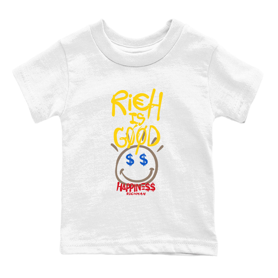 1s Travis Scott Canary shirt to match jordans Rich Is Good sneaker tees Air Jordan 1 Travis Scott Canary Drip Gear Zone baby toddler White 2 cotton Shirt
