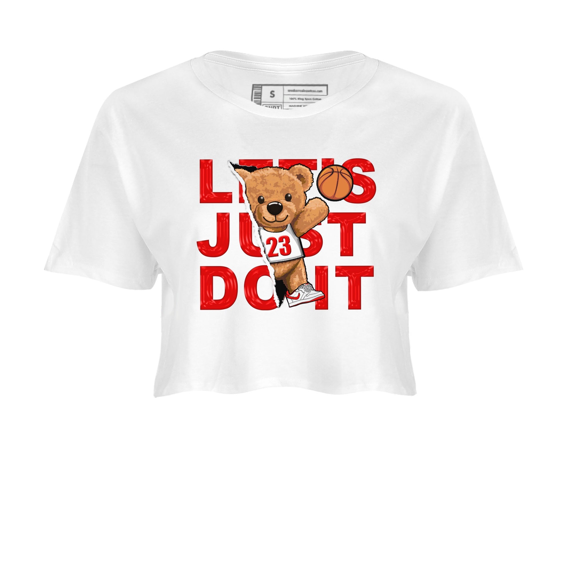 1s Low University Red shirt to match jordans Rip Out Bear sneaker tees Air Jordan 1 University Red Drip Gear Zone Sneaker Matching Clothing Brand White 2 Crop T-Shirt