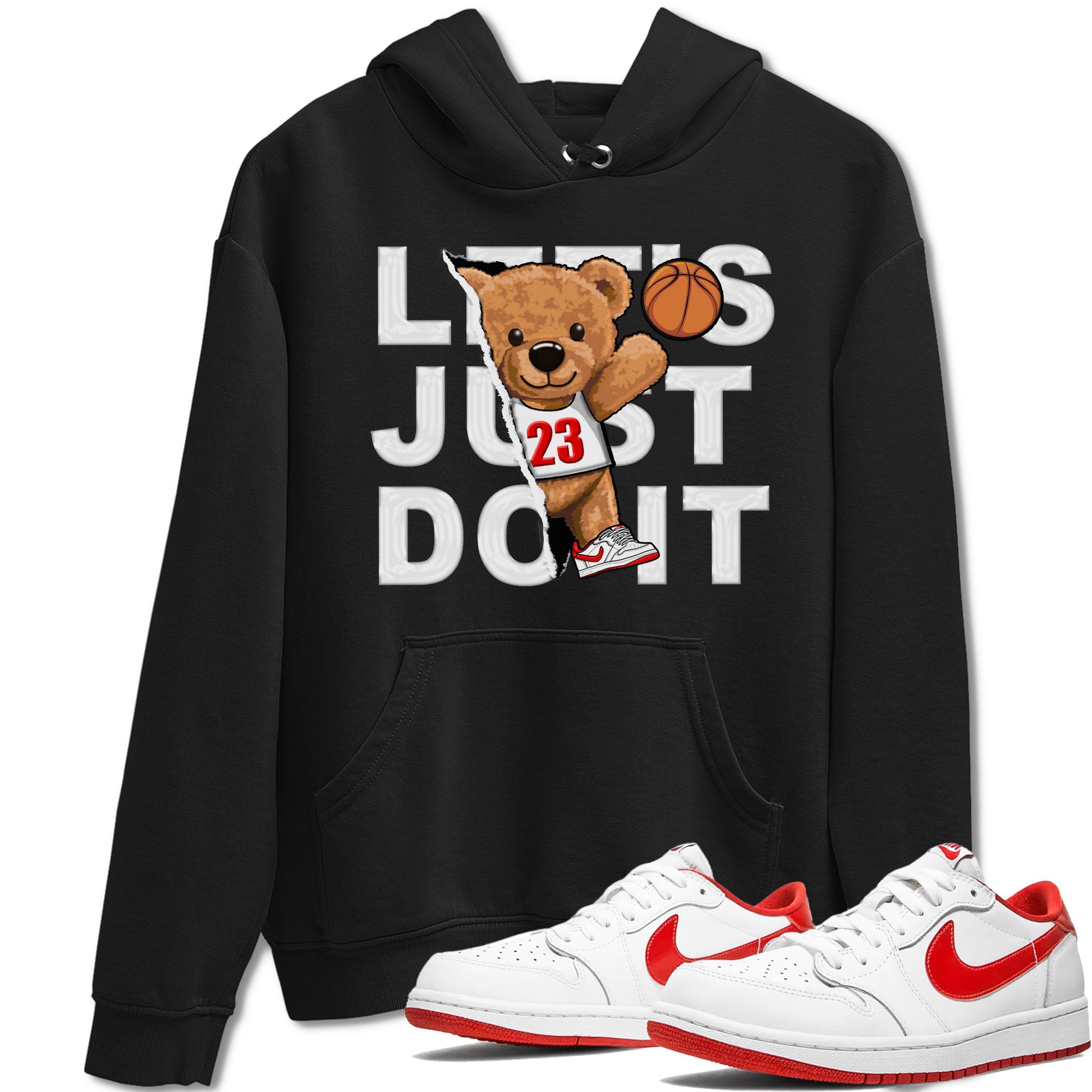 1s Low University Red shirt to match jordans Rip Out Bear sneaker tees Air Jordan 1 University Red Drip Gear Zone Sneaker Matching Clothing Brand Unisex Sneaker Tee Black 1 T-Shirt