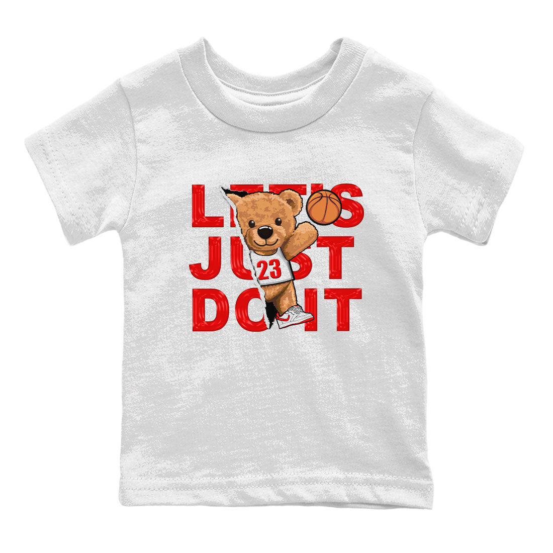 1s Low University Red shirt to match jordans Rip Out Bear sneaker tees Air Jordan 1 University Red Drip Gear Zone Sneaker Matching Clothing Brand Baby Toddler White 2 T-Shirt