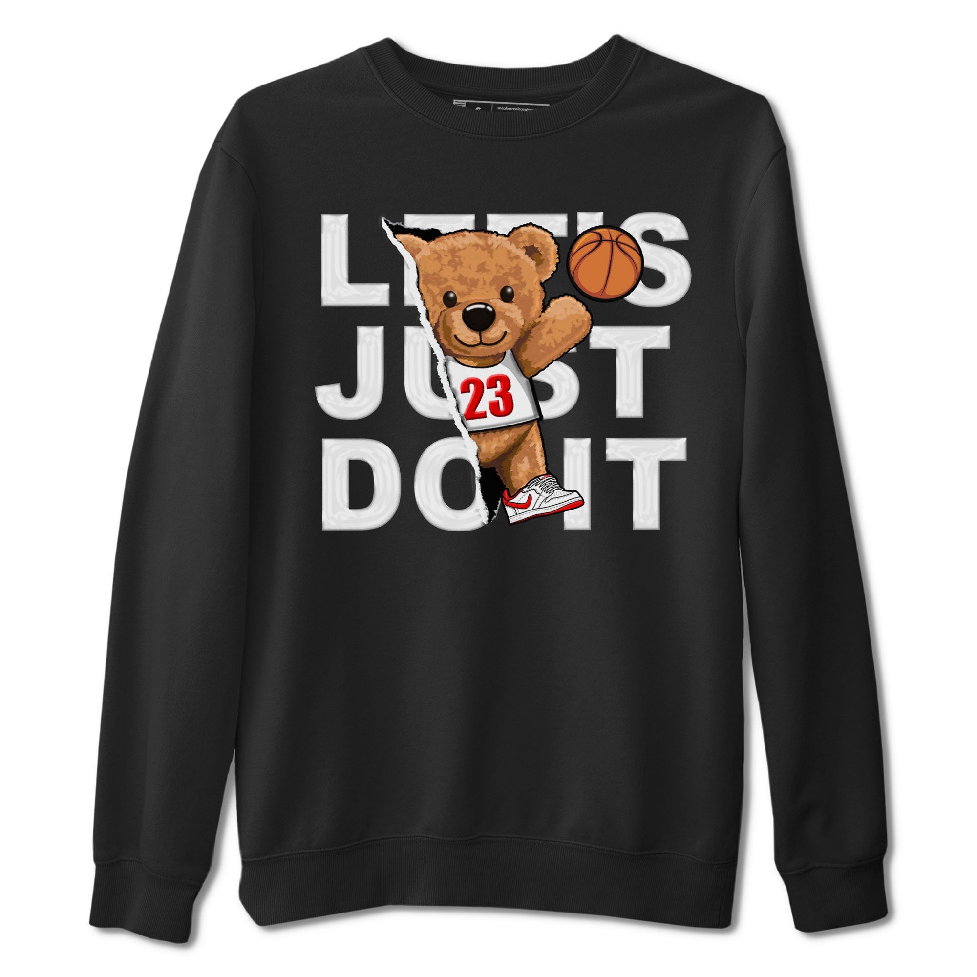 1s Low University Red shirt to match jordans Rip Out Bear sneaker tees Air Jordan 1 University Red Drip Gear Zone Sneaker Matching Clothing Brand Unisex Sneaker Tee Black 2 T-Shirt