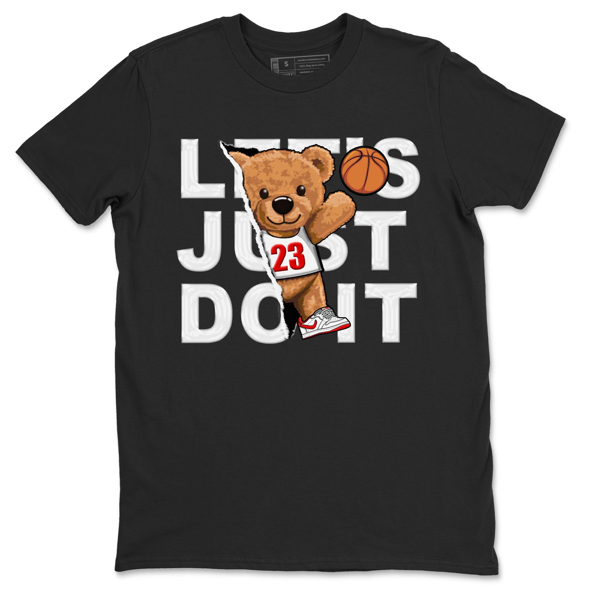 1s Low University Red shirt to match jordans Rip Out Bear sneaker tees Air Jordan 1 University Red Drip Gear Zone Sneaker Matching Clothing Brand Unisex Sneaker Tee Black 2 T-Shirt