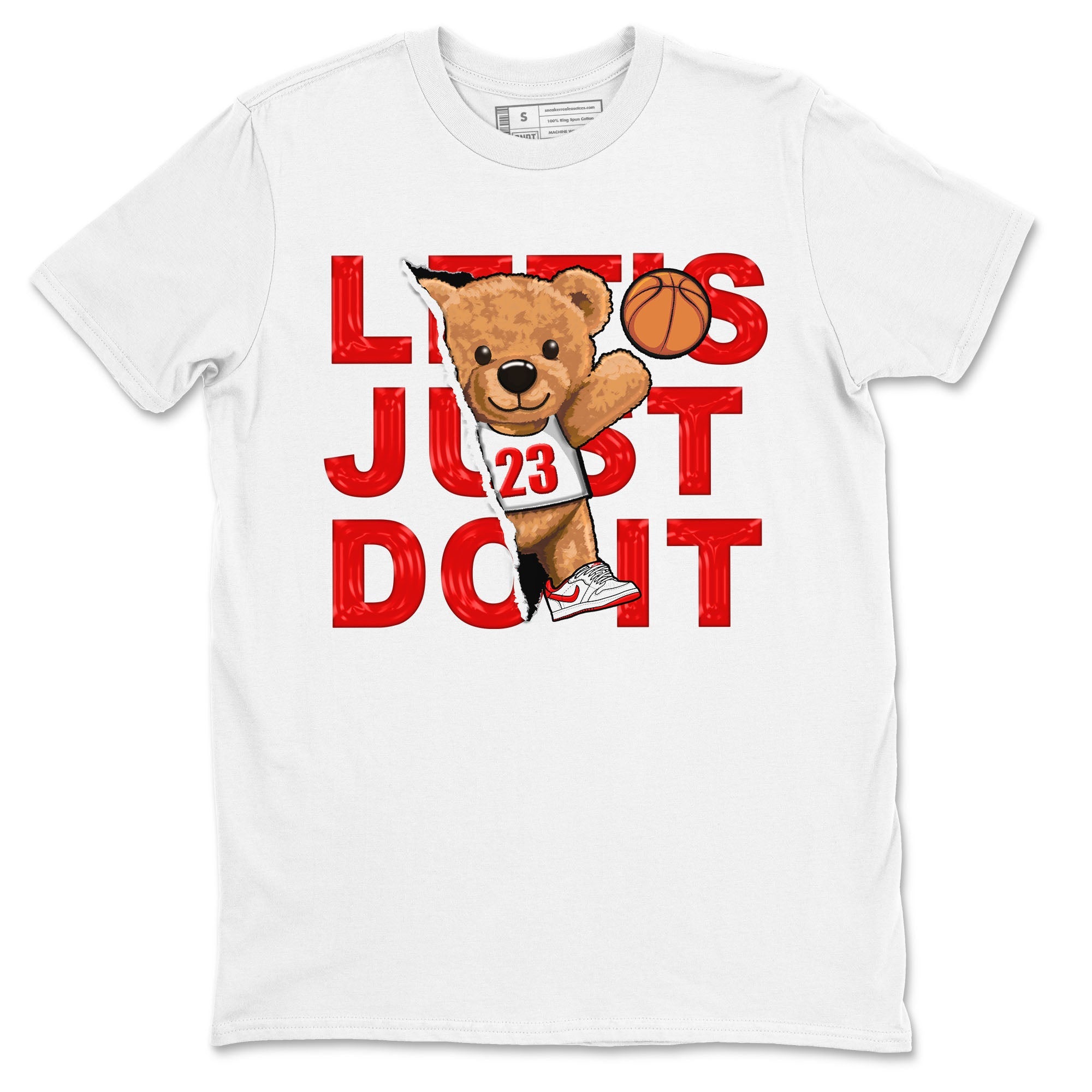1s Low University Red shirt to match jordans Rip Out Bear sneaker tees Air Jordan 1 University Red Drip Gear Zone Sneaker Matching Clothing Brand Unisex Sneaker Tee White 2 T-Shirt