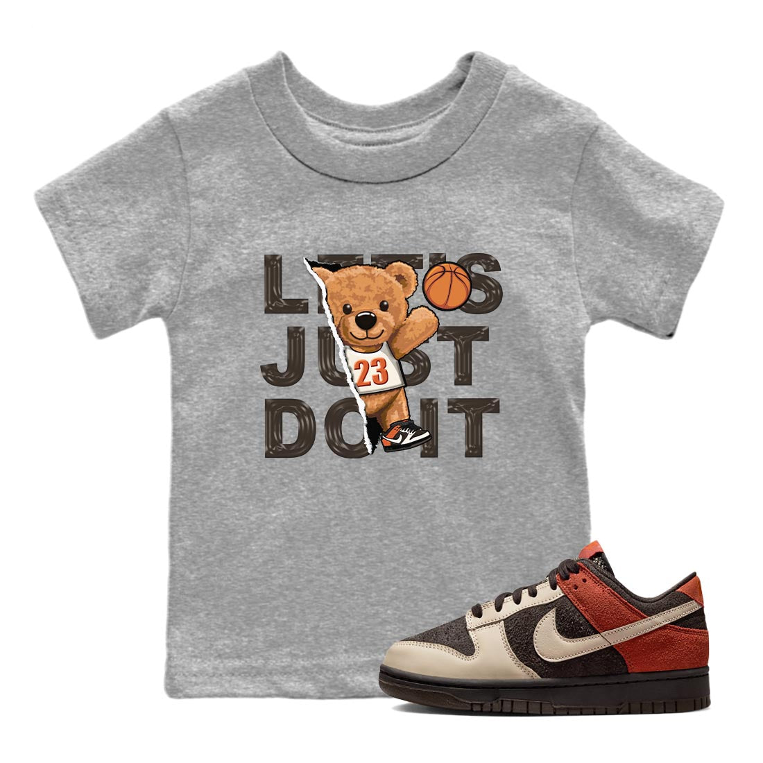 Nike Low Dunk Red Panda shirt to match jordans Rip Out Bear sneaker tees Nike Dunk Red Panda Drip Gear Zone Baby Toddler Heather Grey 1 T-Shirt