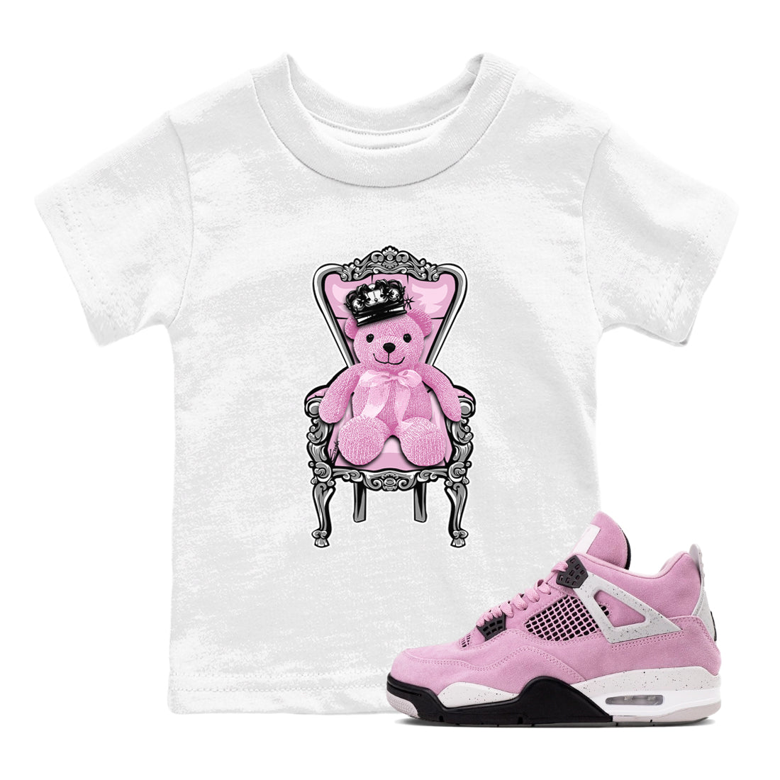 4s Retro Orchid shirts to match jordans Royal Bear sneaker match tees Air Jordan 4 WMNS Orchid match shoes to clothes Drip Gear Zone Youth Baby White 1 tee