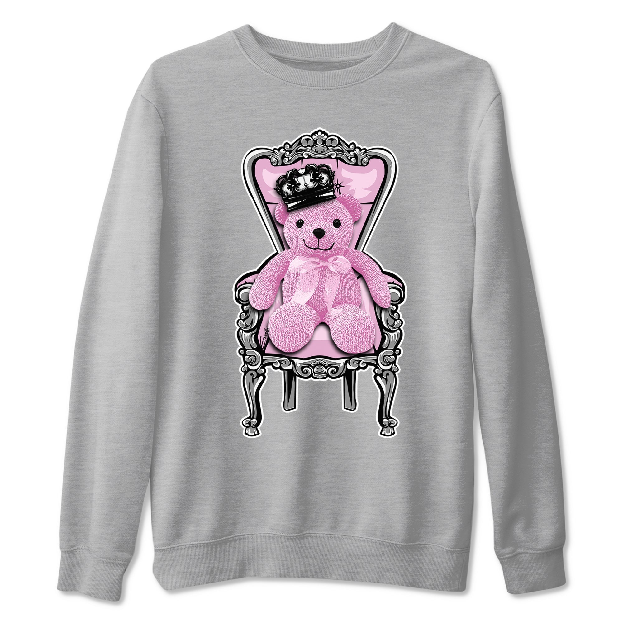 4s Retro Orchid shirts to match jordans Royal Bear sneaker match tees Air Jordan 4 WMNS Orchid match shoes to clothes Drip Gear Zone unisex cotton Heather Grey 2 shirts