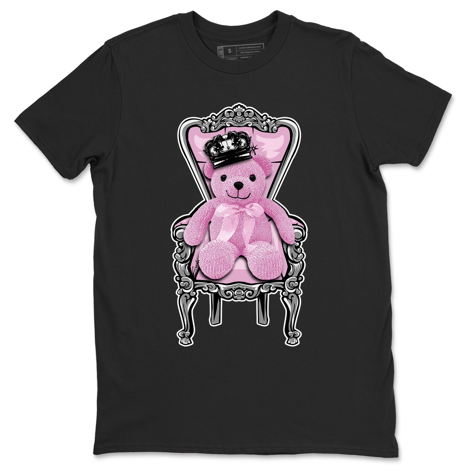 4s Retro Orchid shirts to match jordans Royal Bear sneaker match tees Air Jordan 4 WMNS Orchid match shoes to clothes Drip Gear Zone unisex cotton Black 2 shirts