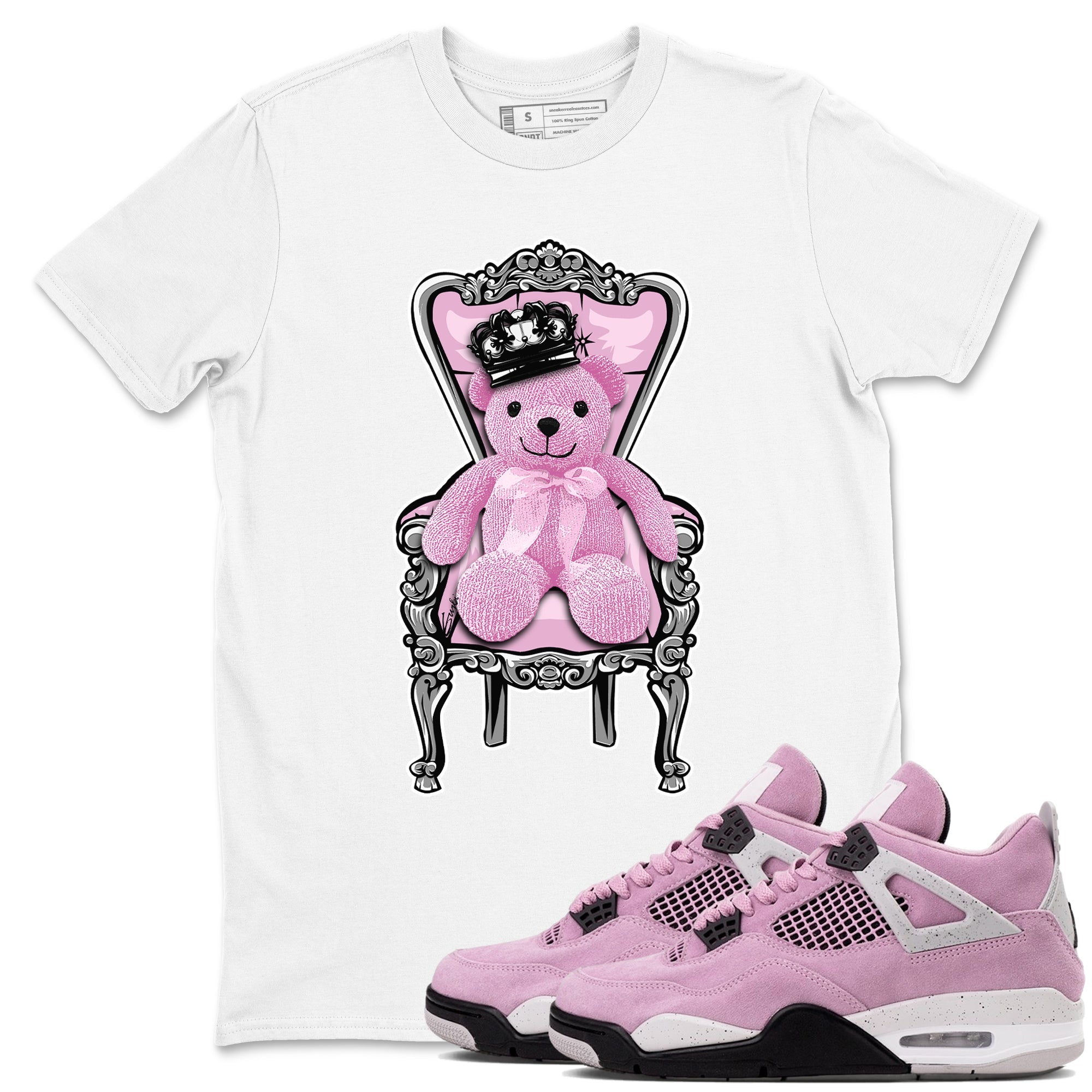 4s Retro Orchid shirts to match jordans Royal Bear sneaker match tees Air Jordan 4 WMNS Orchid match shoes to clothes Drip Gear Zone unisex cotton White 1 shirts