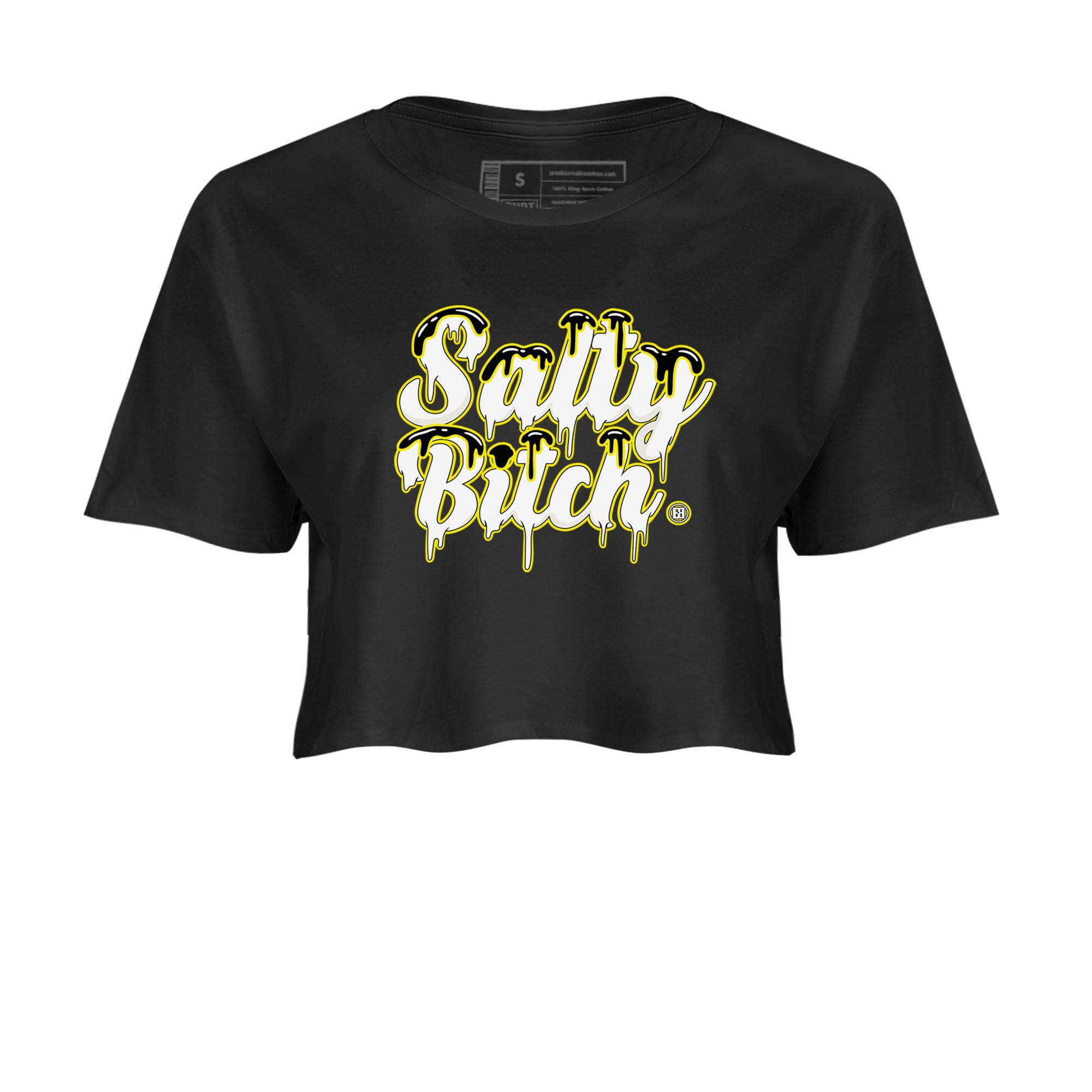 Air Jordan 4 Retro Vivid Sulfur shirt to match jordans Salty Bitch sneaker tees 4s Vivid Sulfur Drip Gear Zone Black 2 crop length shirt