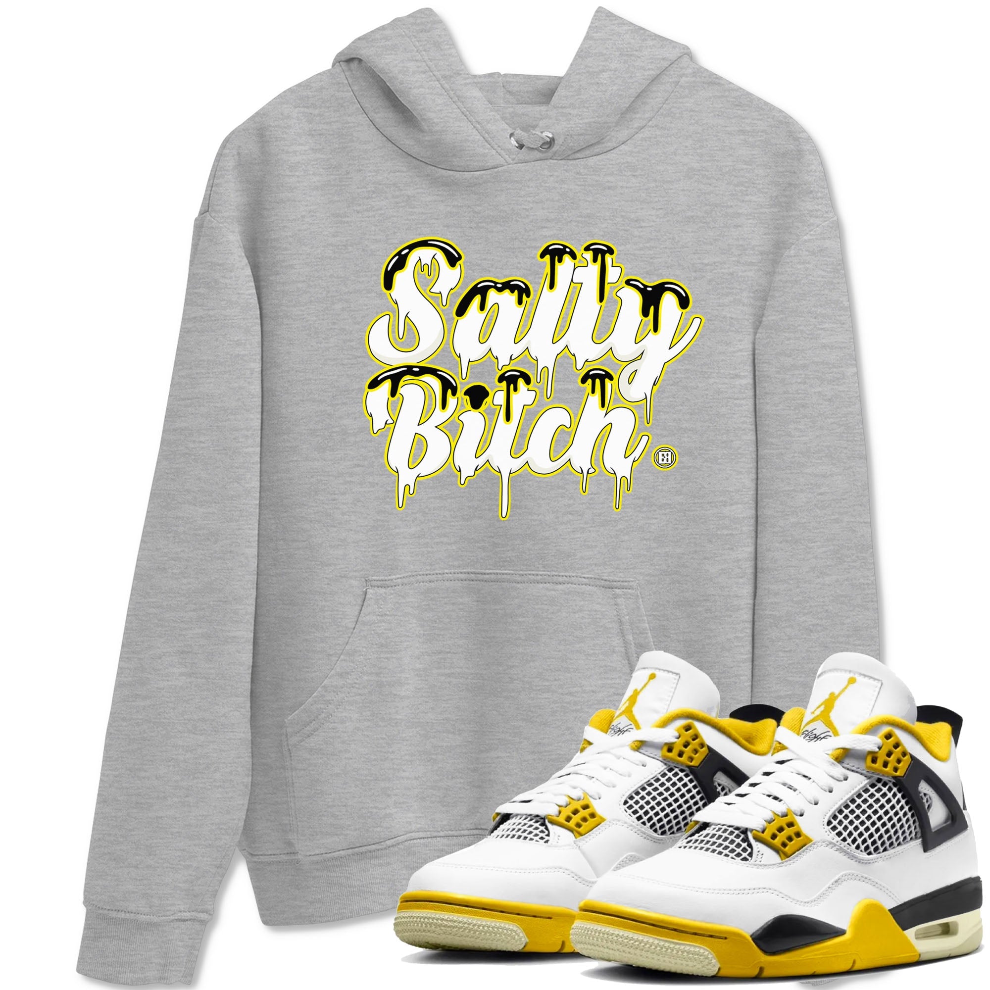 Air Jordan 4 Retro Vivid Sulfur shirt to match jordans Salty Bitch sneaker tees 4s Vivid Sulfur Drip Gear Zone unisex cotton Heather Grey 1 crew neck shirt
