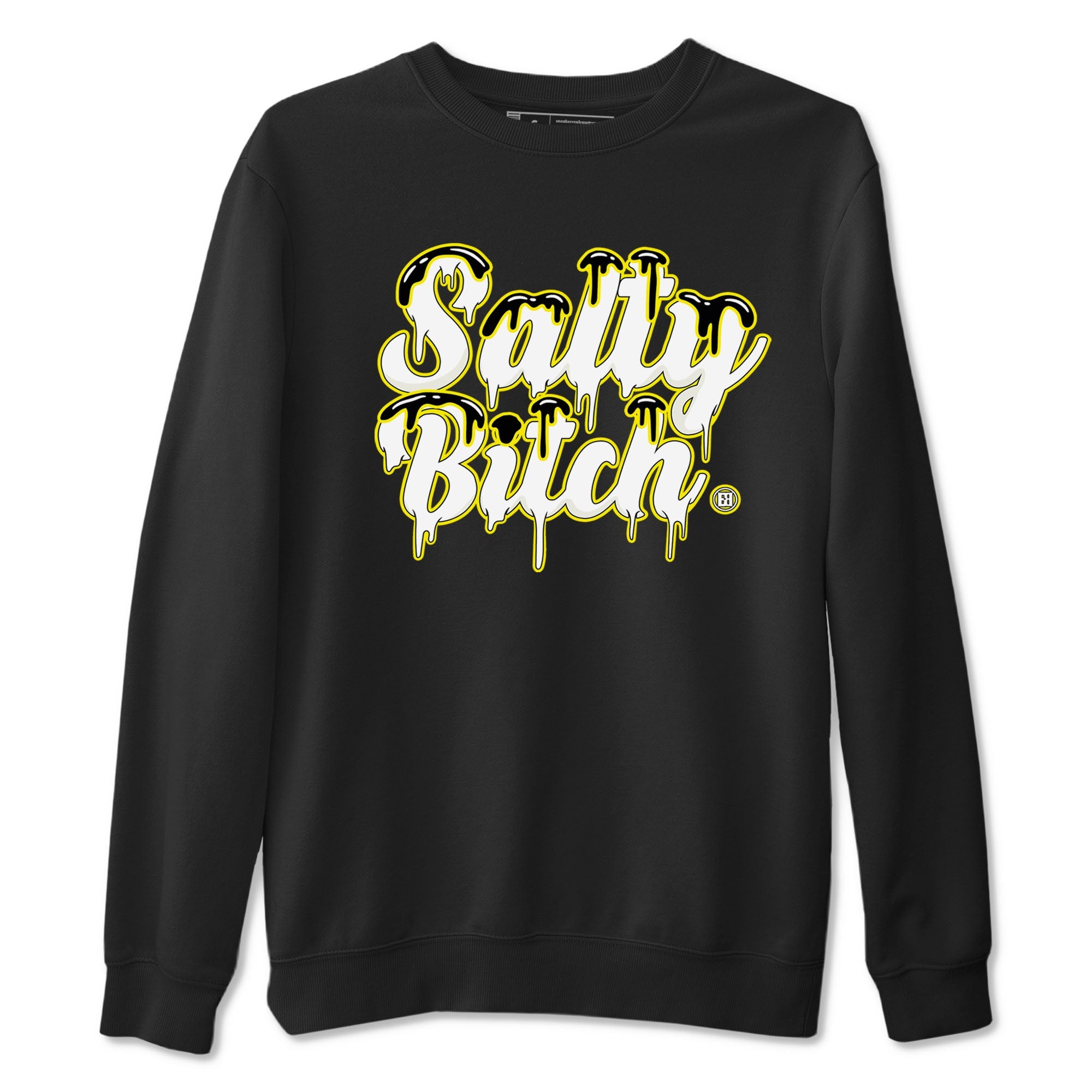 Air Jordan 4 Retro Vivid Sulfur shirt to match jordans Salty Bitch sneaker tees 4s Vivid Sulfur Drip Gear Zone unisex cotton Black 2 crew neck shirt