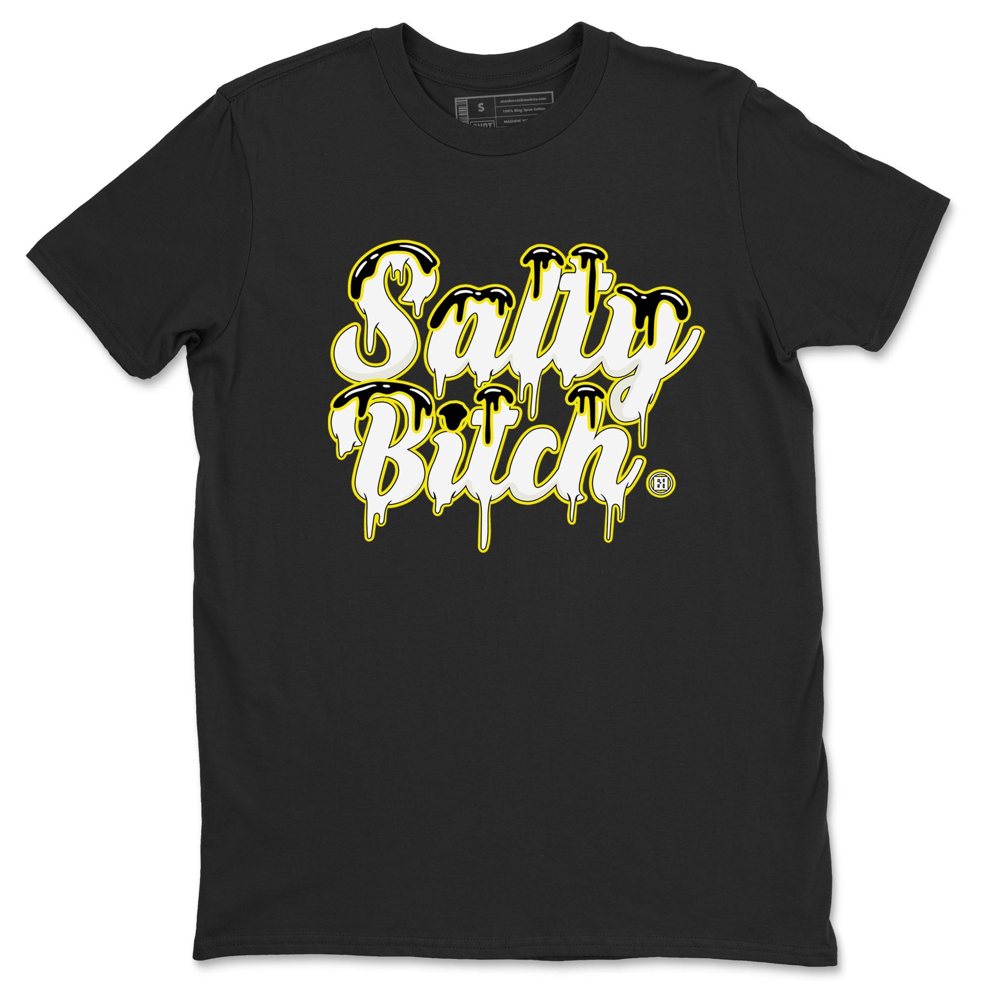 Air Jordan 4 Retro Vivid Sulfur shirt to match jordans Salty Bitch sneaker tees 4s Vivid Sulfur Drip Gear Zone unisex cotton Black 2 crew neck shirt