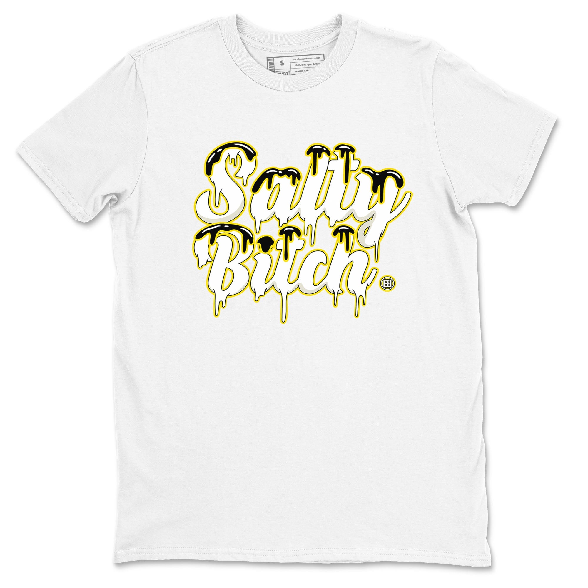 Air Jordan 4 Retro Vivid Sulfur shirt to match jordans Salty Bitch sneaker tees 4s Vivid Sulfur Drip Gear Zone unisex cotton White 2 crew neck shirt