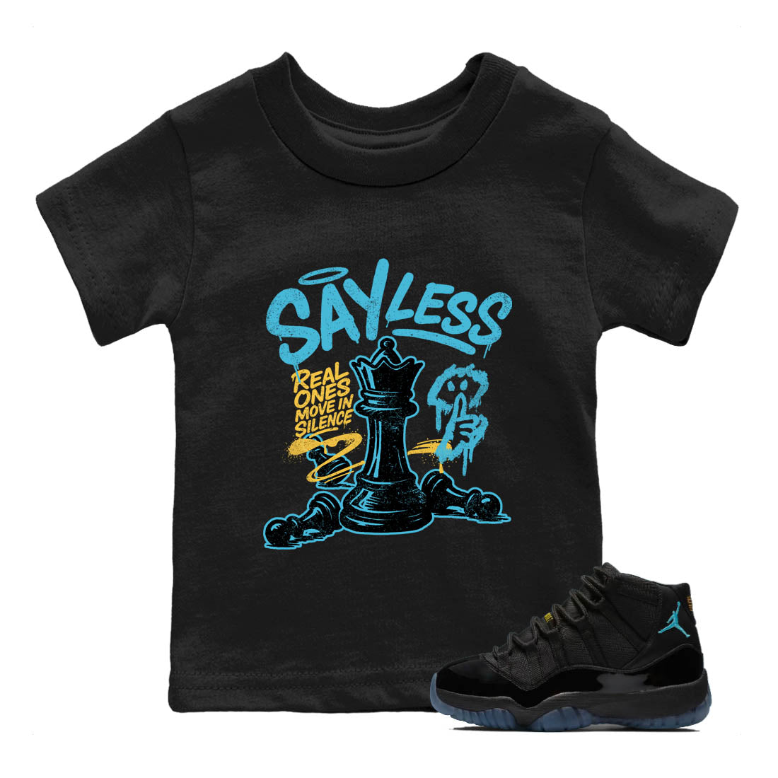 Sneaker Threads  Sneaker Tees To Match Air Jordan 11 Retro Gamma  Say Less Youth Graphic Tee Black 1. Perfect for Jordan releases 2025 colorways.