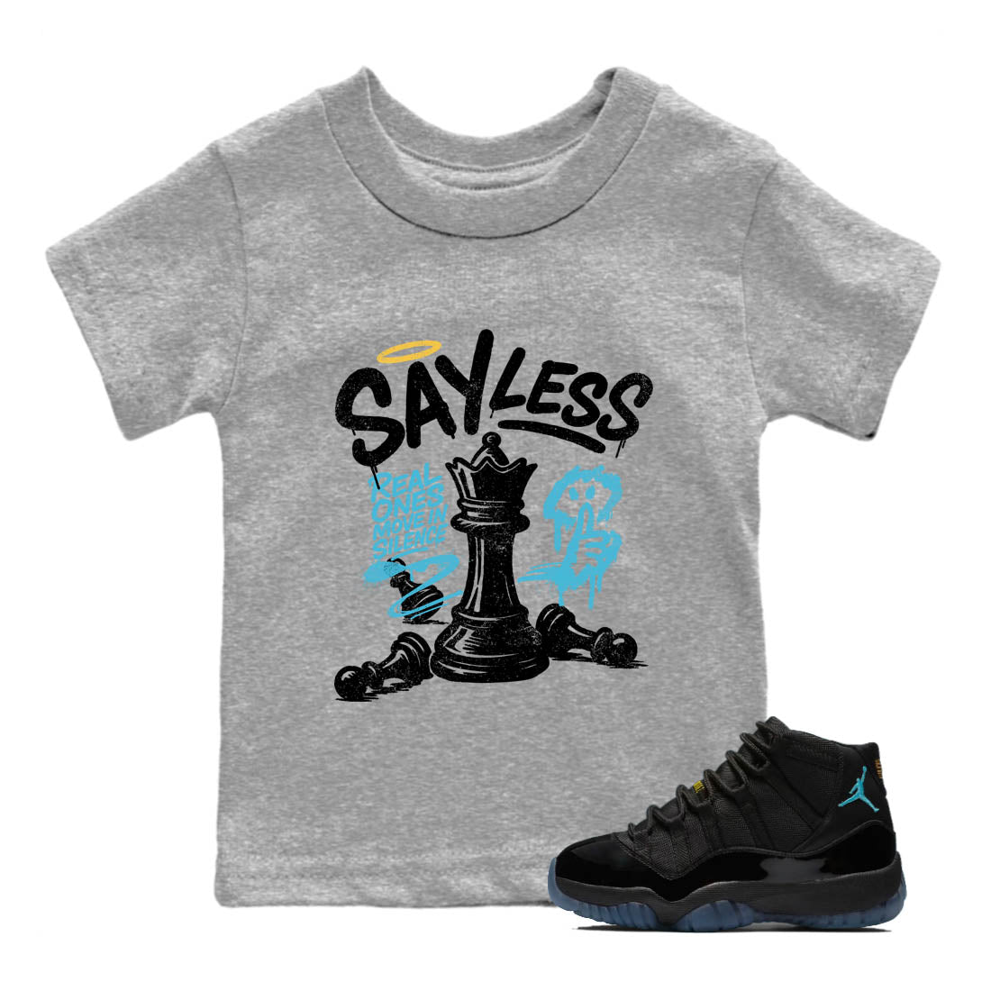 Sneaker Threads  Sneaker Tees To Match Air Jordan 11 Retro Gamma  Say Less Youth Graphic Tee Heather Grey 1. Perfect for Jordan releases 2025 colorways.