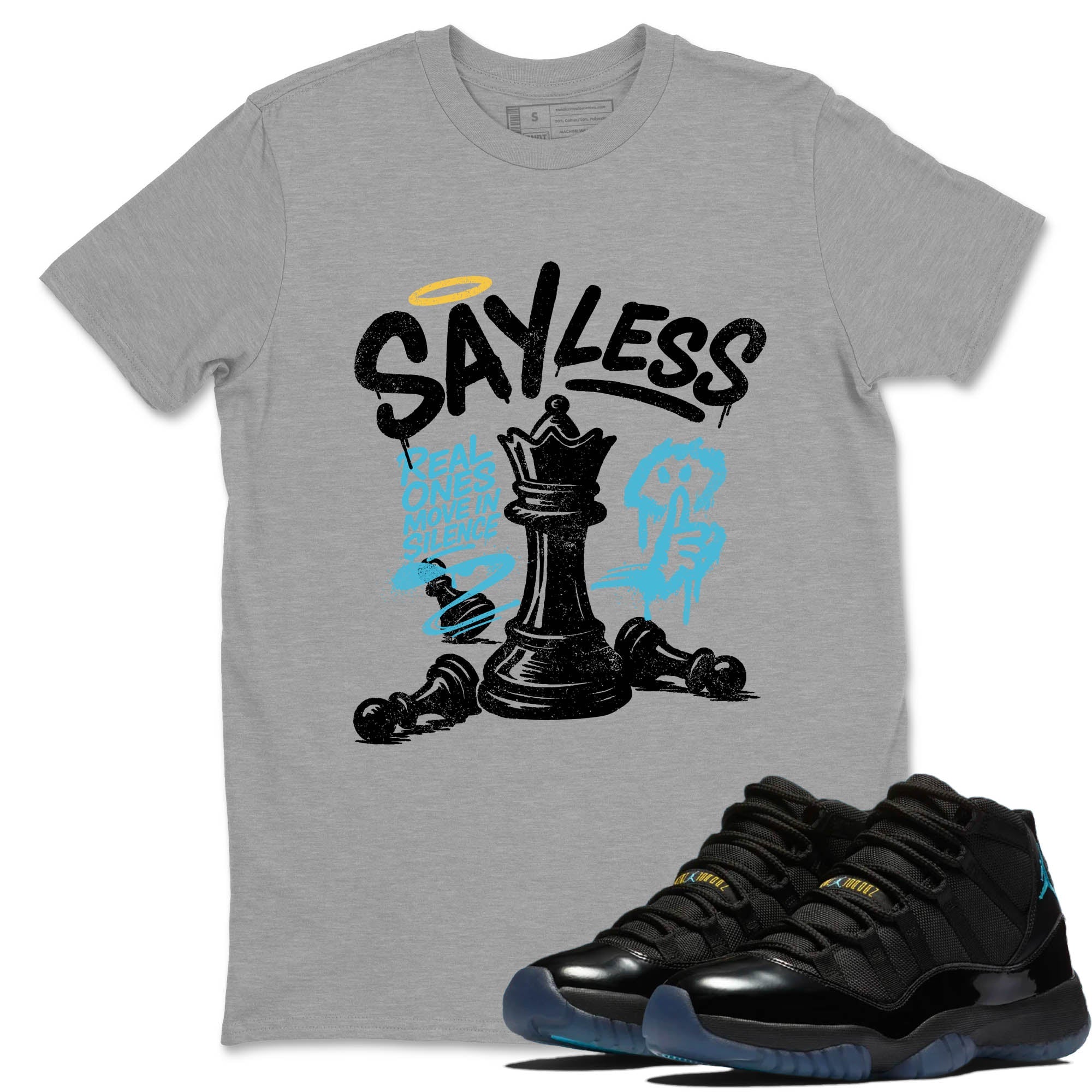 Sneaker Threads  Sneaker Tees To Match Air Jordan 11 Retro Gamma  Say Less Graphic Tee Heather Grey 1. Perfect for Jordan releases 2025 colorways.