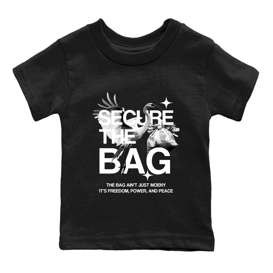 Sneaker Threads  Sneaker Tees To Match Air Jordan 4 Black Cat  Secure The Bag Youth Graphic Tee Black 2. Perfect for Jordan releases 2025 colorways.