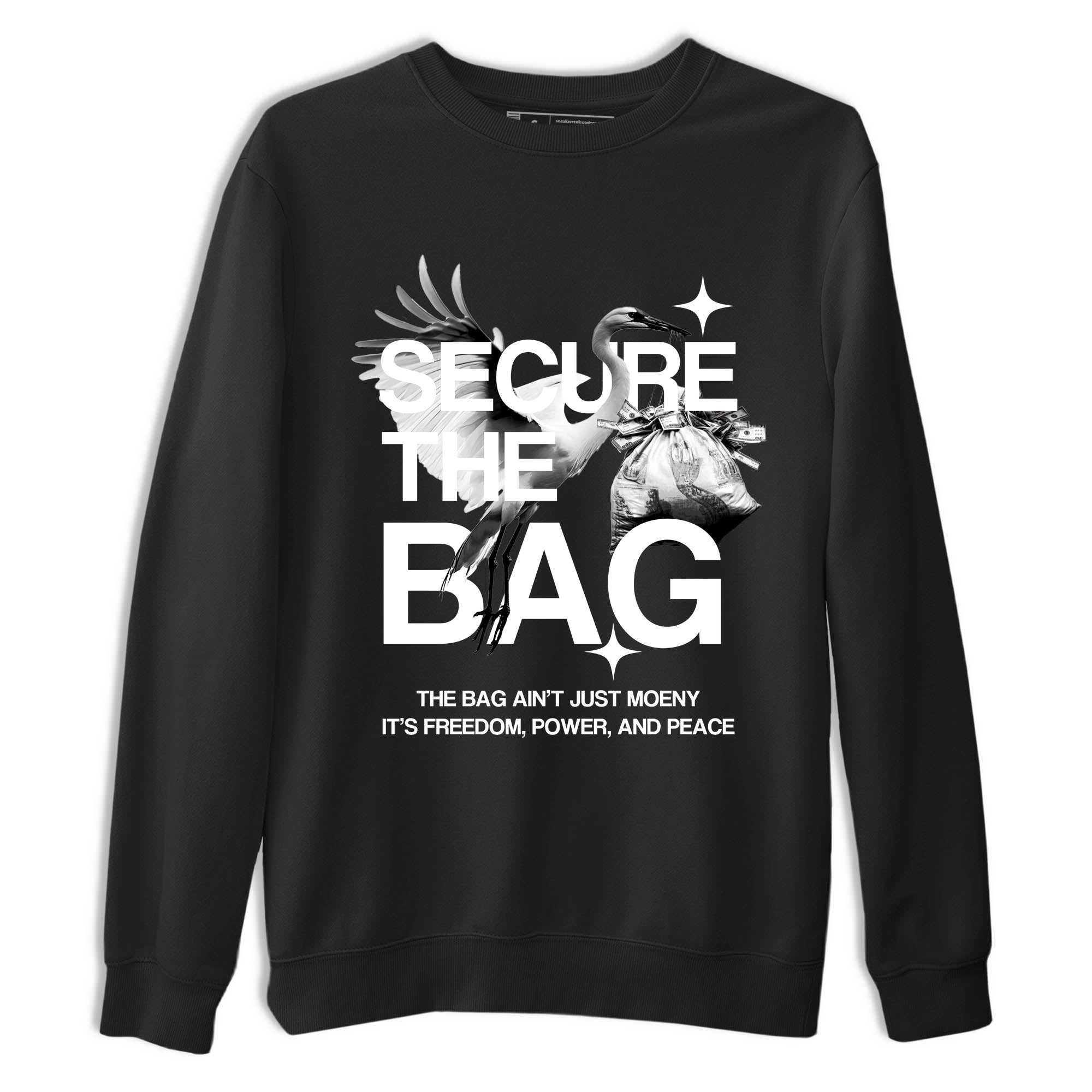 Sneaker Threads  Sneaker Tees To Match Air Jordan 4 Black Cat  Secure The Bag Graphic Tee Black 2. Perfect for Jordan releases 2025 colorways.