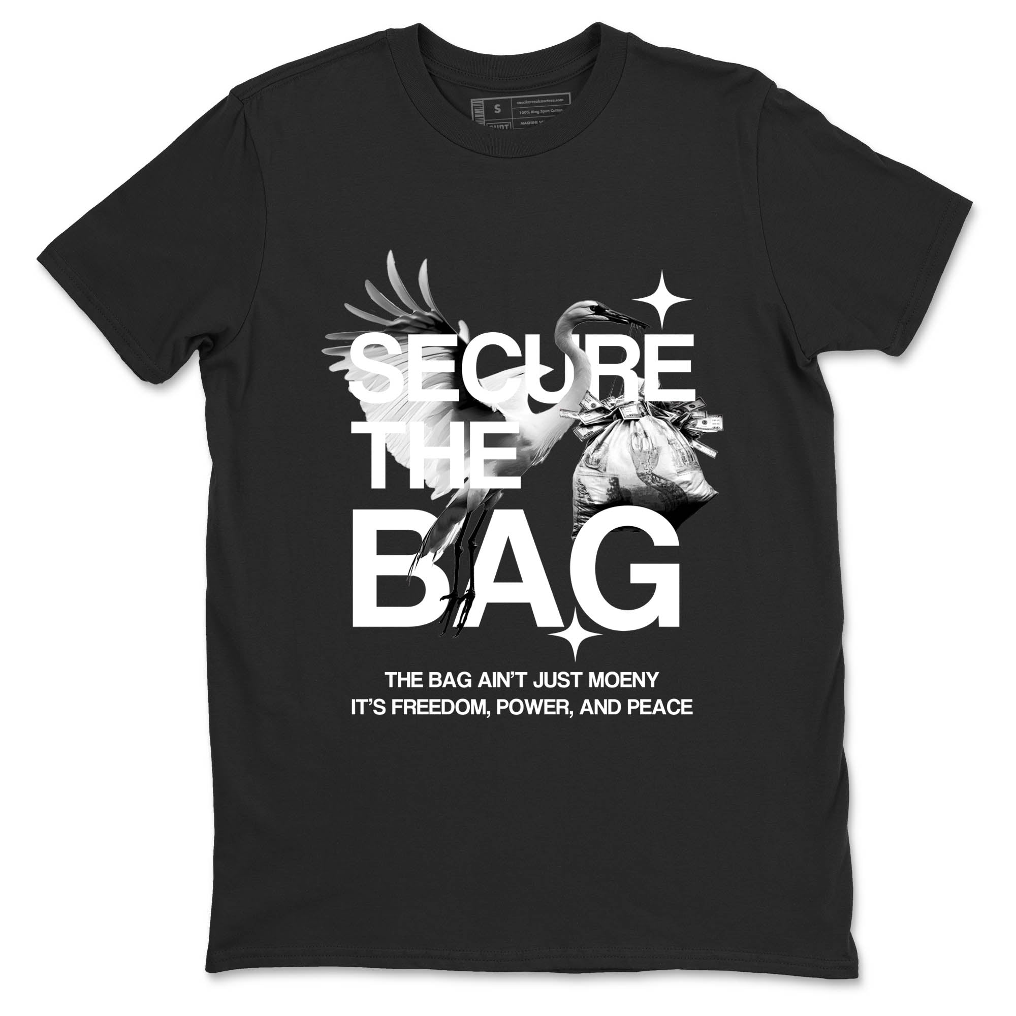 Sneaker Threads  Sneaker Tees To Match Air Jordan 4 Black Cat  Secure The Bag Graphic Tee Black 2. Perfect for Jordan releases 2025 colorways.