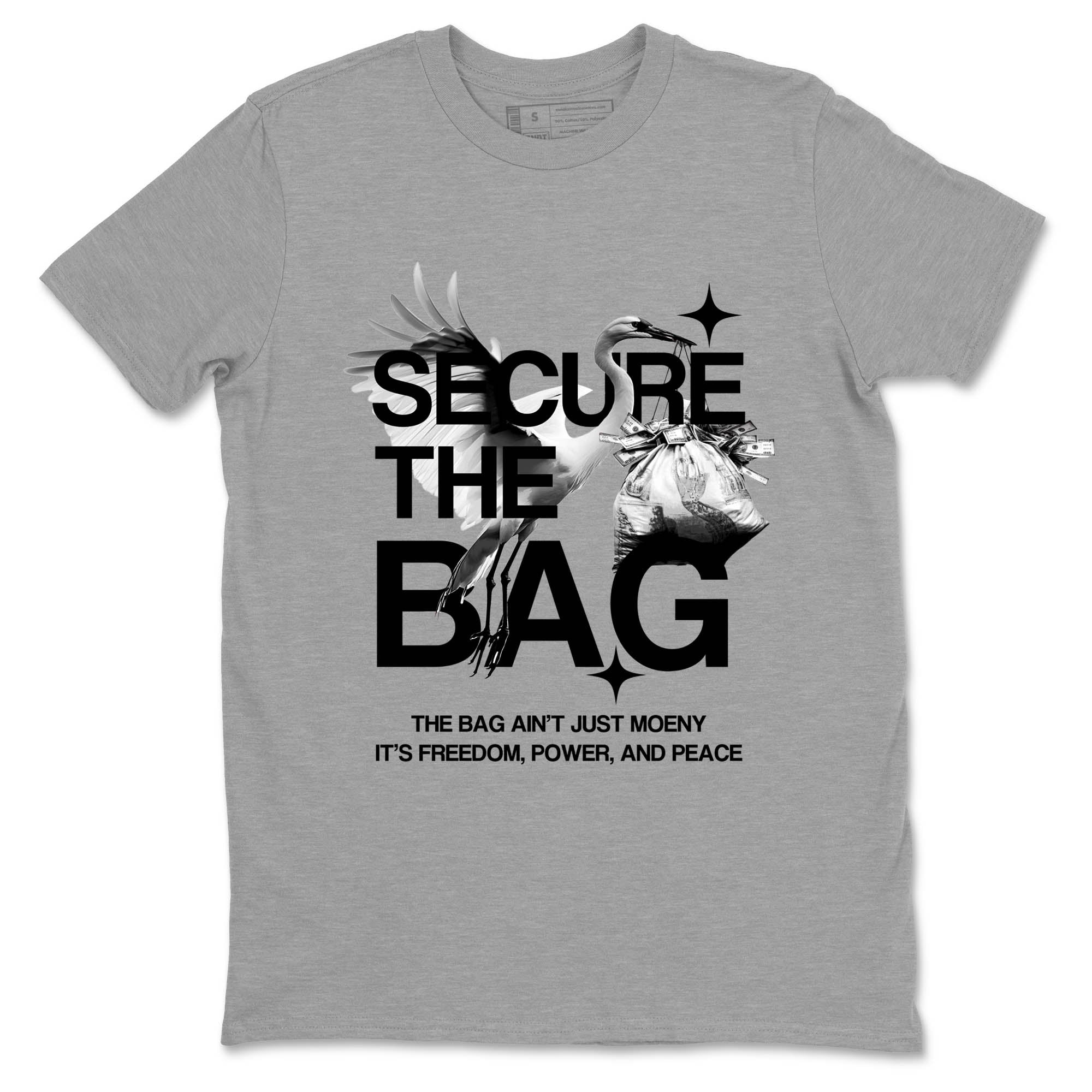 Sneaker Threads  Sneaker Tees To Match Air Jordan 4 Black Cat  Secure The Bag Graphic Tee Heather Grey 2. Perfect for Jordan releases 2025 colorways.