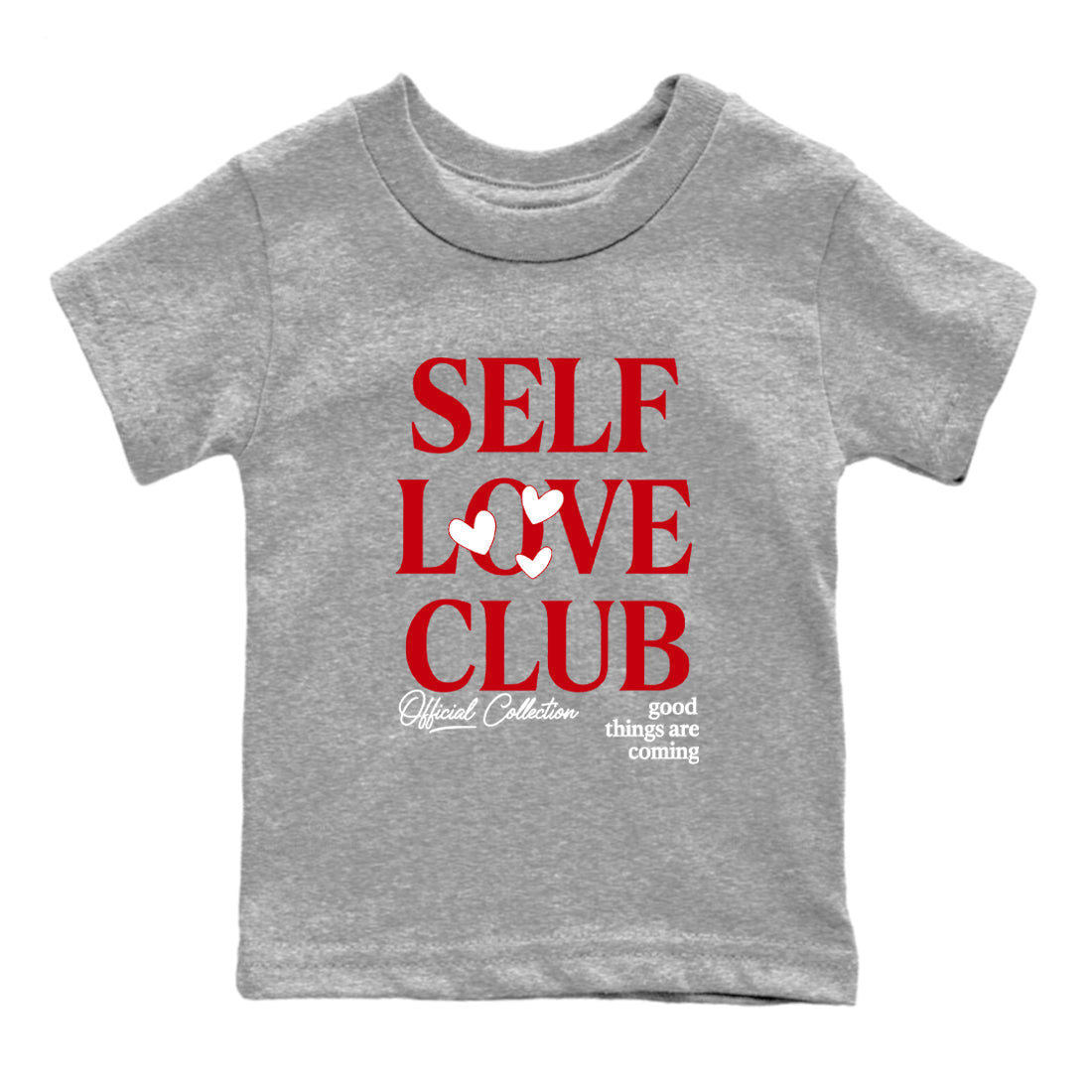 5s Fire Red Sneaker match tees  Sneaker Tees To Match Jordan 5 Retro Fire Red Sneakers  Self Love Club Kids Graphic T-Shirt Heather Grey 2