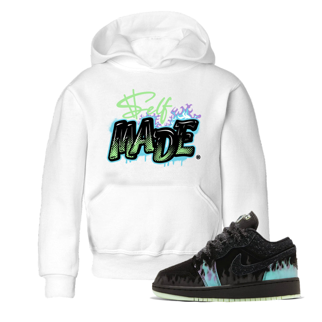 1s Fortune Fly shirts to match jordans Self Made sneaker match tees Air Jordan 1 Fortune Fly match shoes to clothes Drip Gear Zone Youth Baby White 1 tee