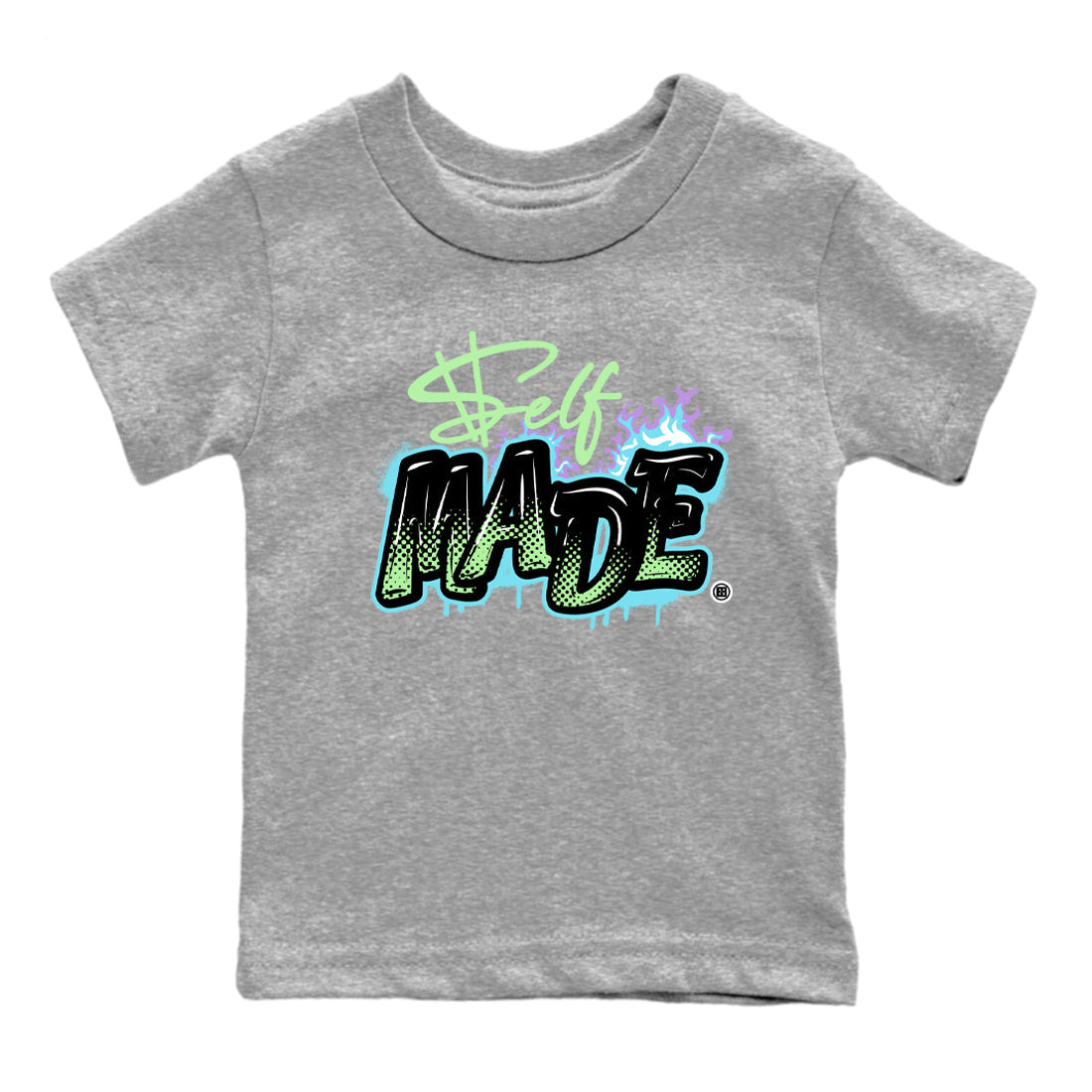 1s Fortune Fly shirts to match jordans Self Made sneaker match tees Air Jordan 1 Fortune Fly match shoes to clothes Drip Gear Zone Youth Baby Heather Grey 2 tee