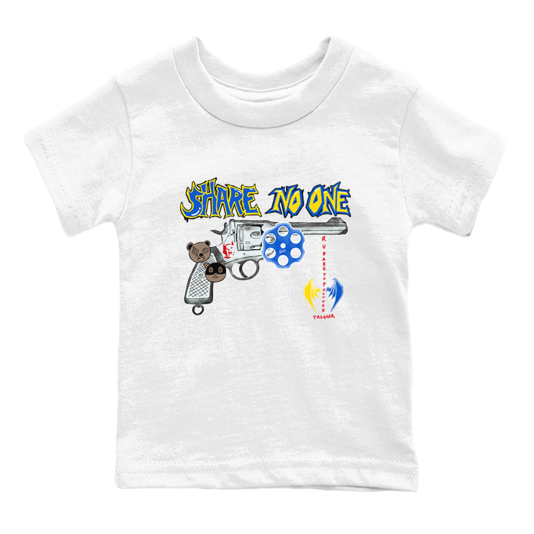 1s Travis Scott Canary shirt to match jordans Share No One sneaker tees Air Jordan 1 Travis Scott Canary SNRT sneaker release tees baby toddler White 2 cotton Shirt