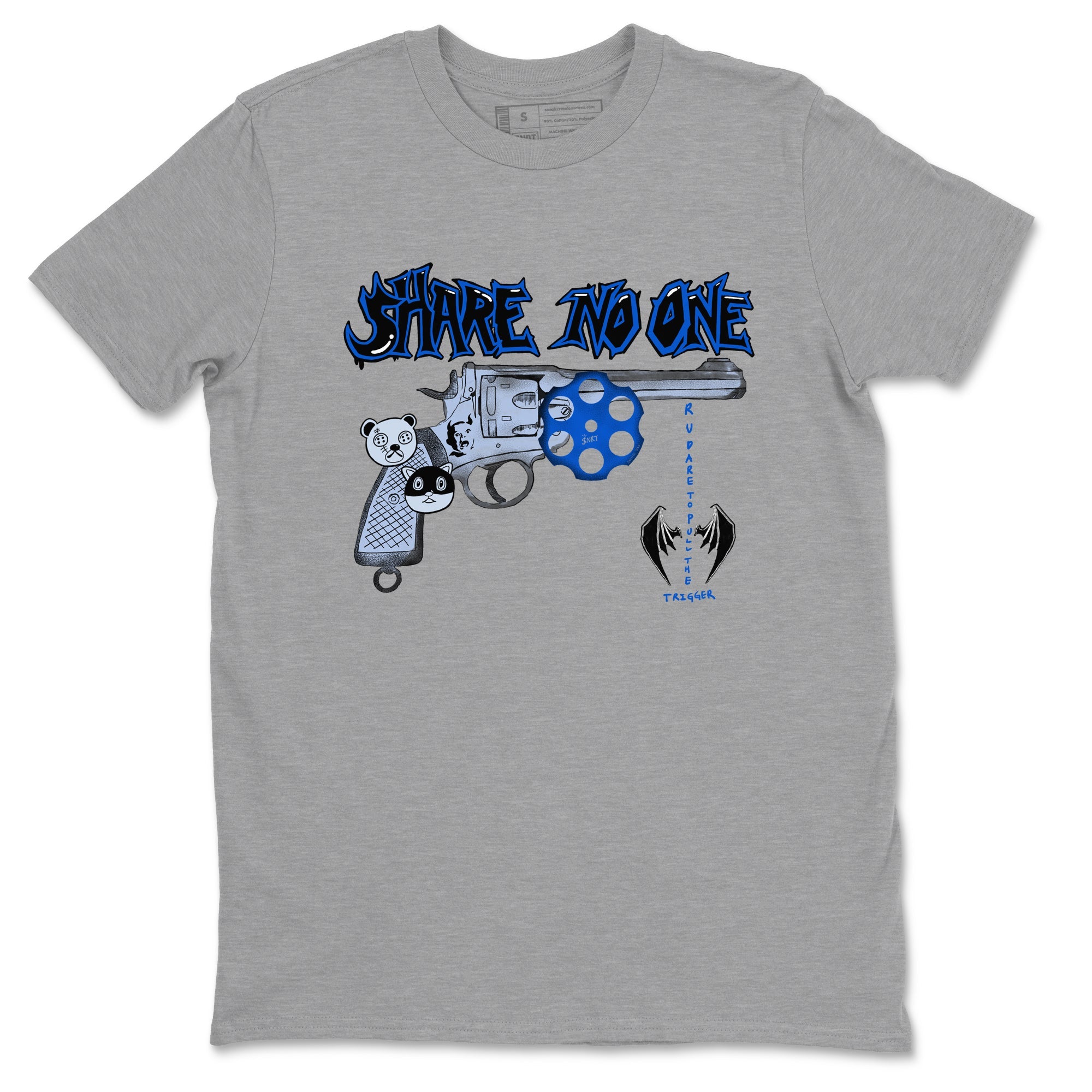 Air Jordan 11 Low Space shirt to match jordans Share No One sneaker tees Air Jordan 11 Low Space Drip Gear Zone unisex cotton Heather Grey 2 crew neck shirt