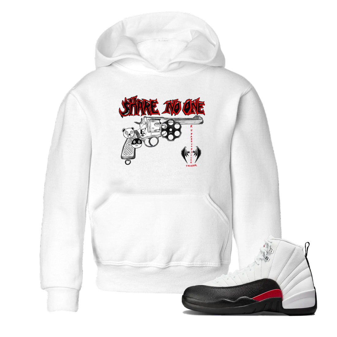 AJ12 Taxi Flip shirt to match jordans Share No One sneaker tees Air Jordan 12 Taxi Flip SNRT sneaker release tees baby toddler White 1 cotton Shirt