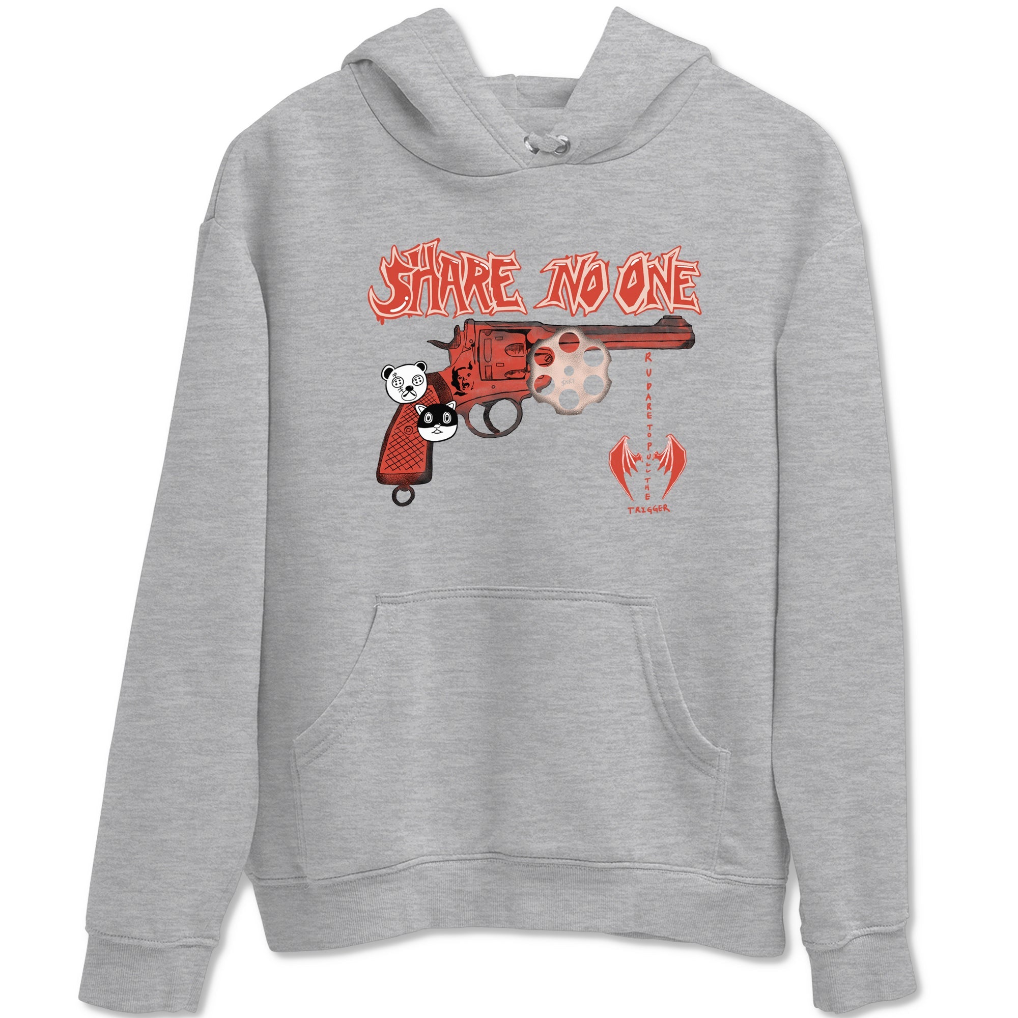 AJ13 Dune Red shirts to match jordans Share No One sneaker match tees Air Jordan 13 Dune Red Drip Gear Zone streetwear brand Heather Grey 2 unisex cotton tee