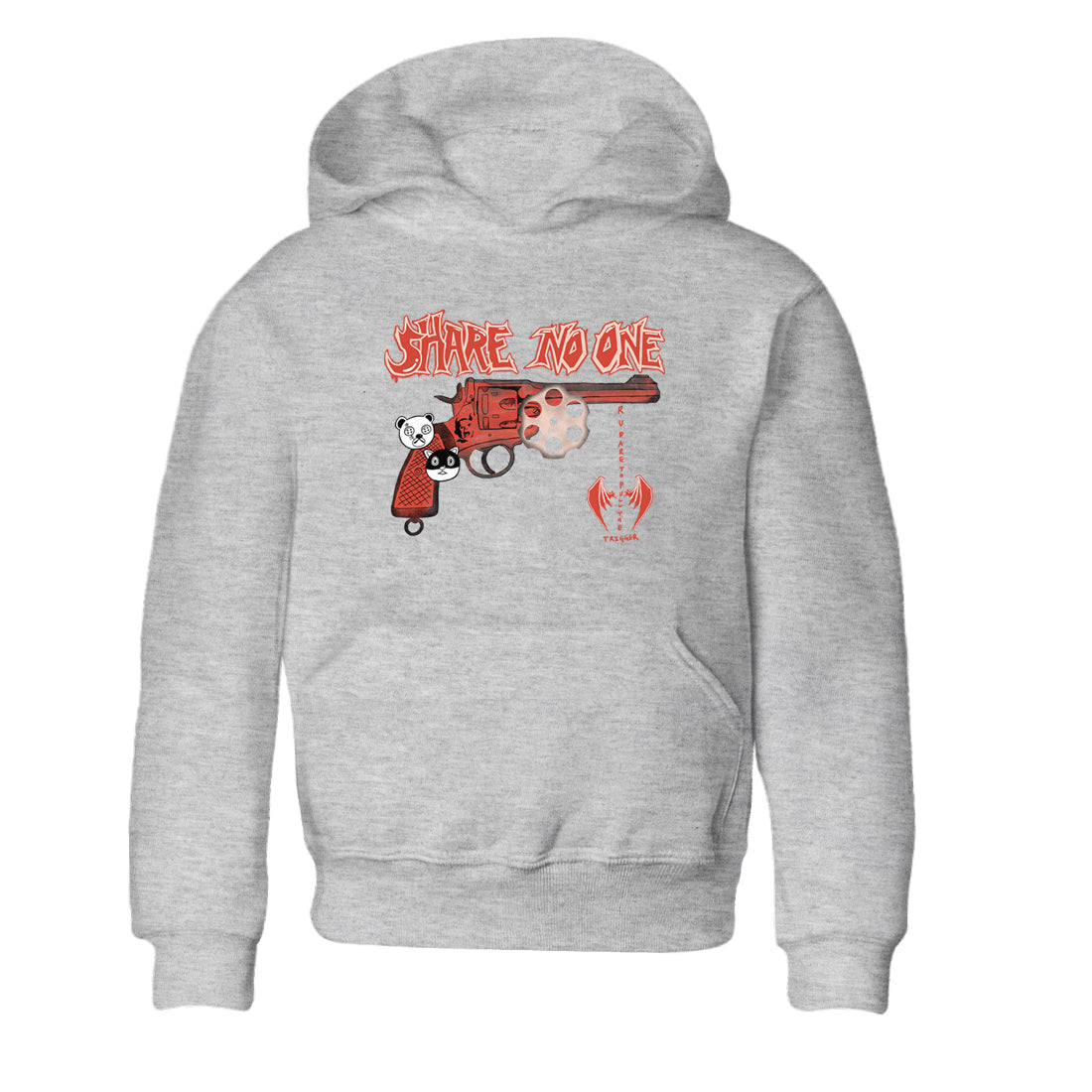 AJ13 Dune Red shirts to match jordans Share No One sneaker match tees Air Jordan 13 Dune Red Drip Gear Zone streetwear brand Baby and Youth Heather Grey 2 cotton tee