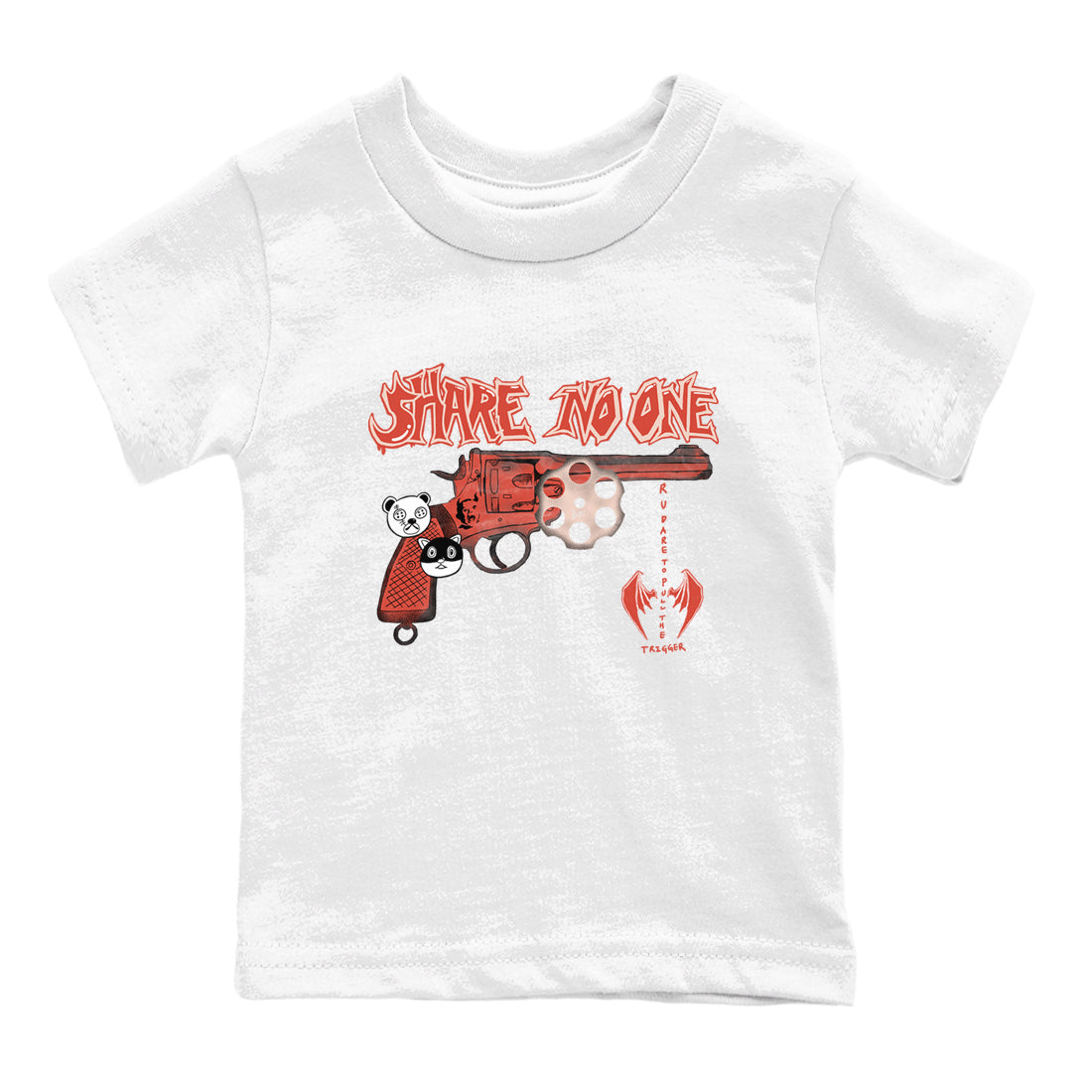 AJ13 Dune Red shirts to match jordans Share No One sneaker match tees Air Jordan 13 Dune Red Drip Gear Zone streetwear brand Baby and Youth White 2 cotton tee