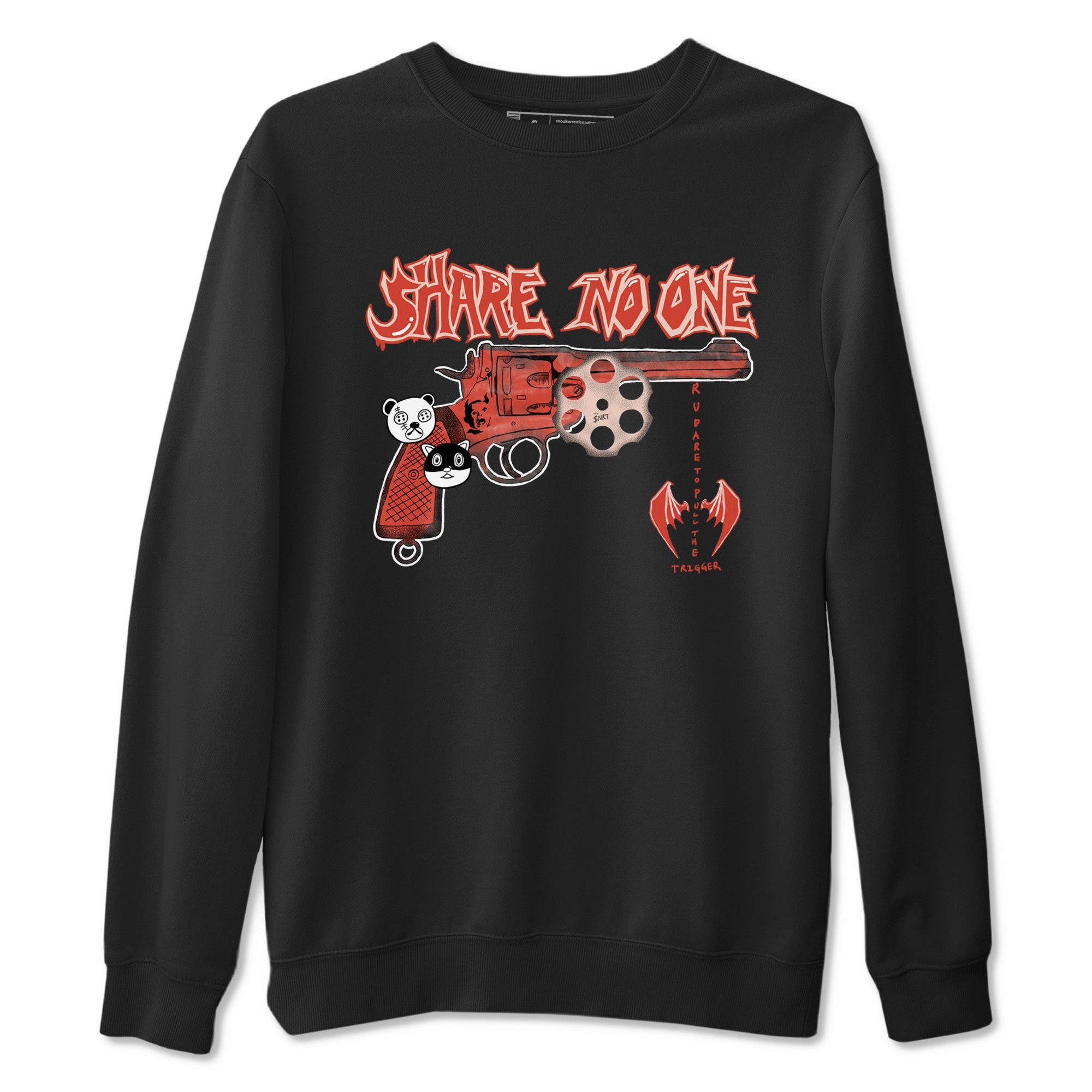 AJ13 Dune Red shirts to match jordans Share No One sneaker match tees Air Jordan 13 Dune Red Drip Gear Zone streetwear brand Black 2 unisex cotton tee