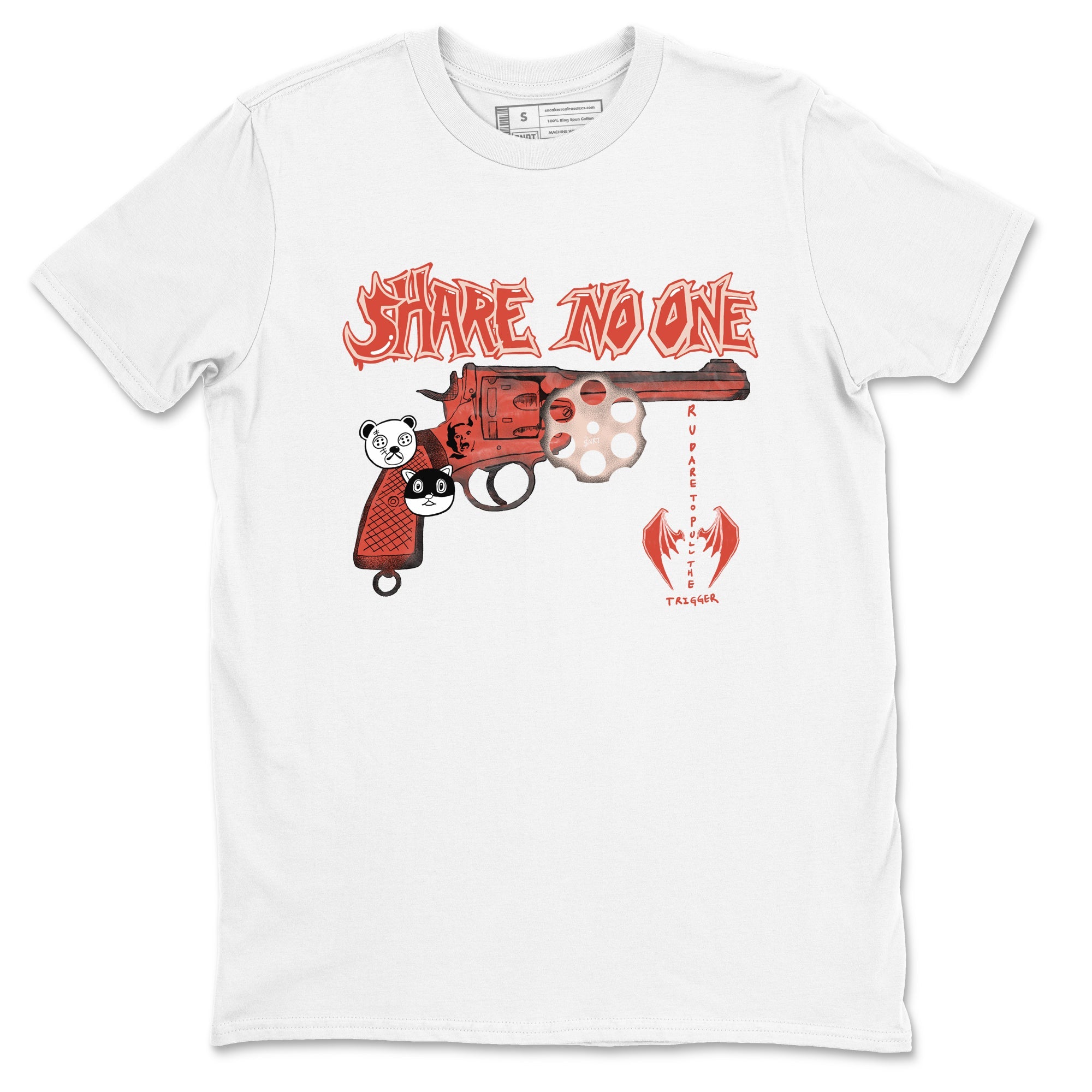 AJ13 Dune Red shirts to match jordans Share No One sneaker match tees Air Jordan 13 Dune Red Drip Gear Zone streetwear brand White 2 unisex cotton tee