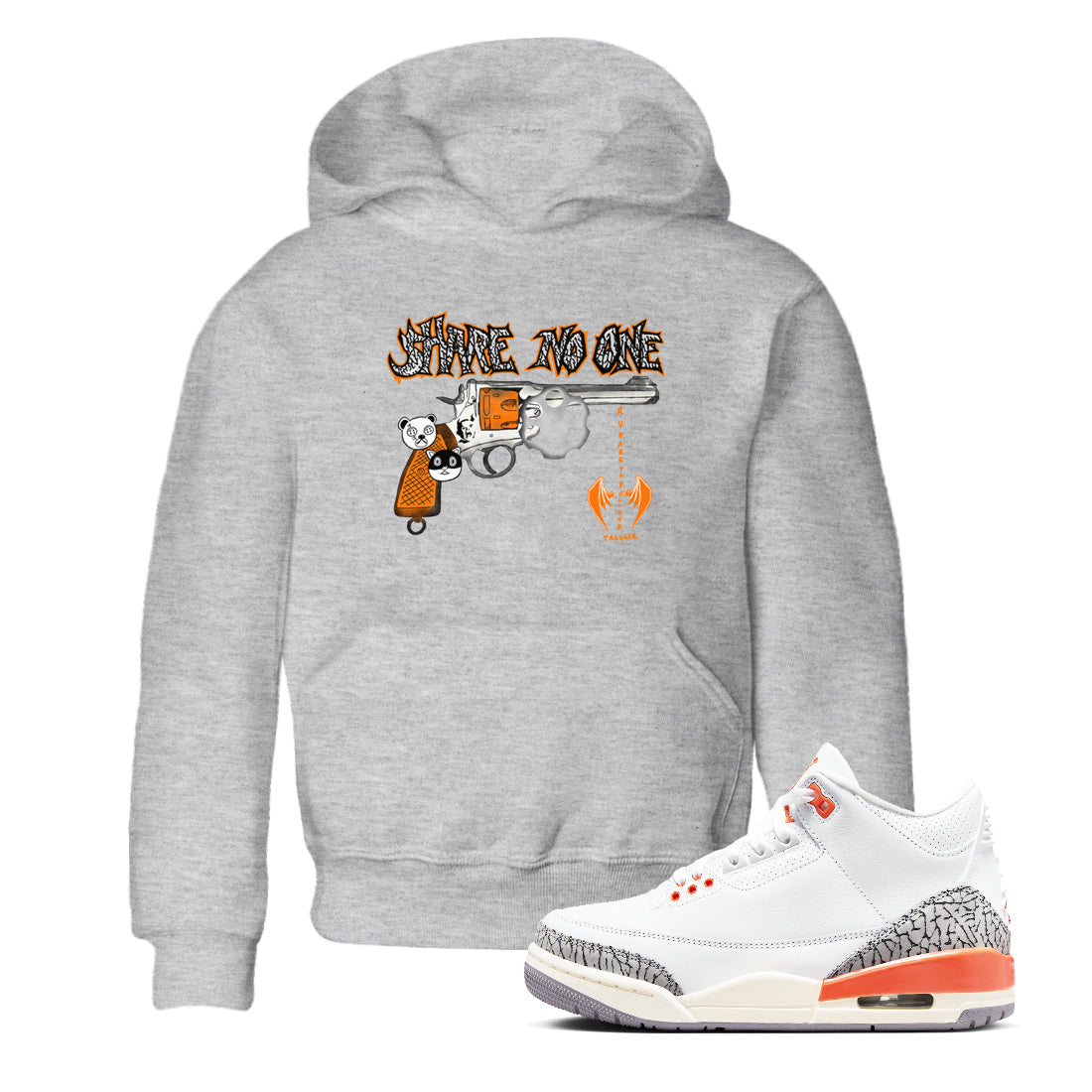 3s Georgia Peach shirt to match jordans Share No One sneaker tees Air Jordan 3 Georgia Peach Drip Gear Zone baby toddler Heather Grey 1 cotton Shirt
