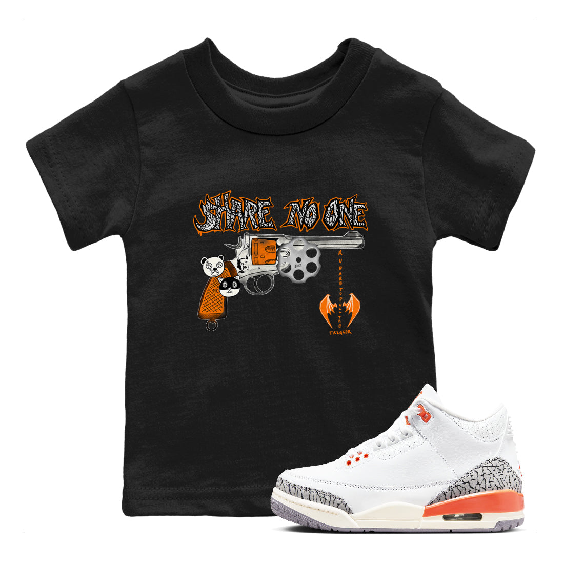 3s Georgia Peach shirt to match jordans Share No One sneaker tees Air Jordan 3 Georgia Peach Drip Gear Zone baby toddler Black 1 cotton Shirt