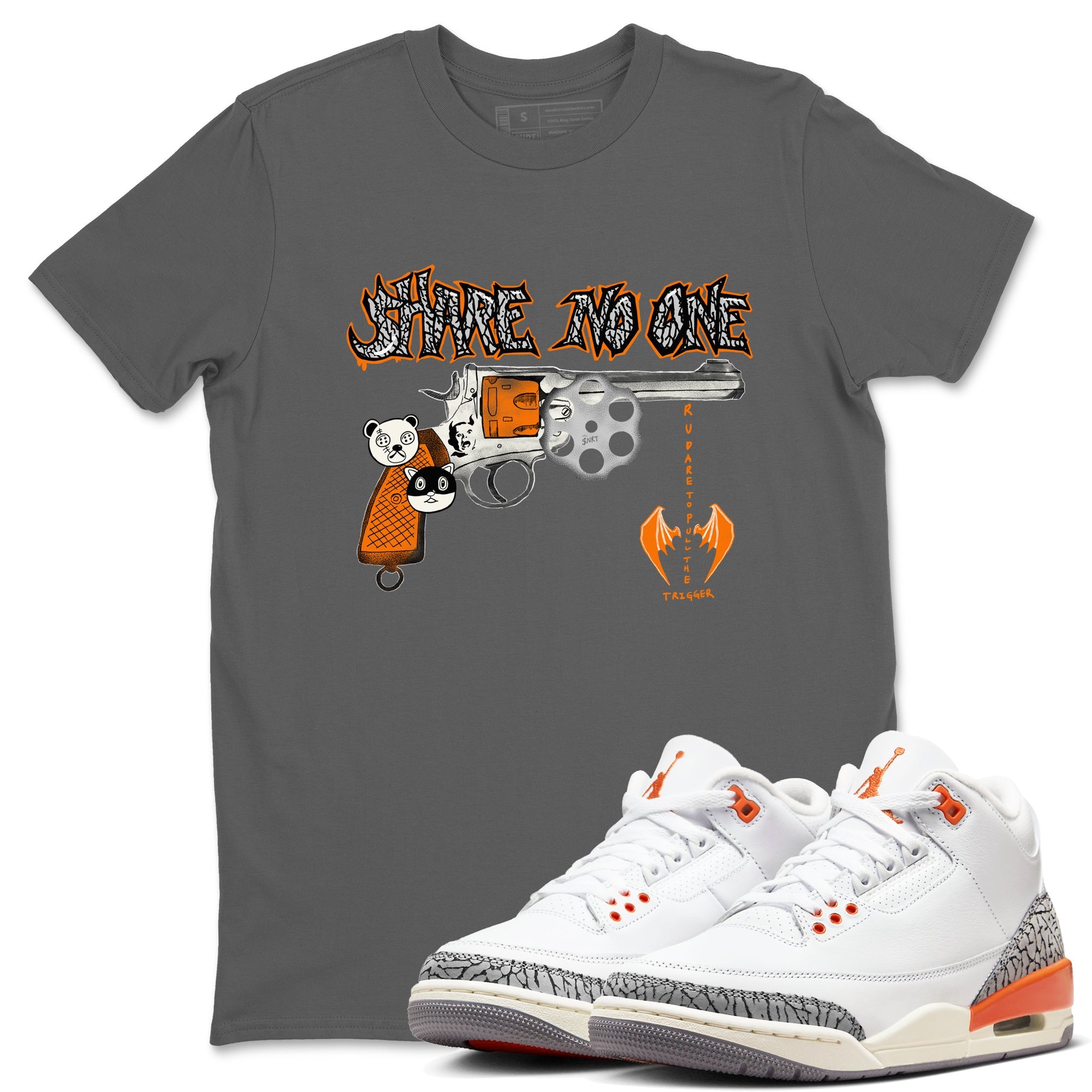 3s Georgia Peach shirt to match jordans Share No One sneaker tees Air Jordan 3 Georgia Peach Drip Gear Zone unisex cotton Cool Grey 1 crew neck shirt