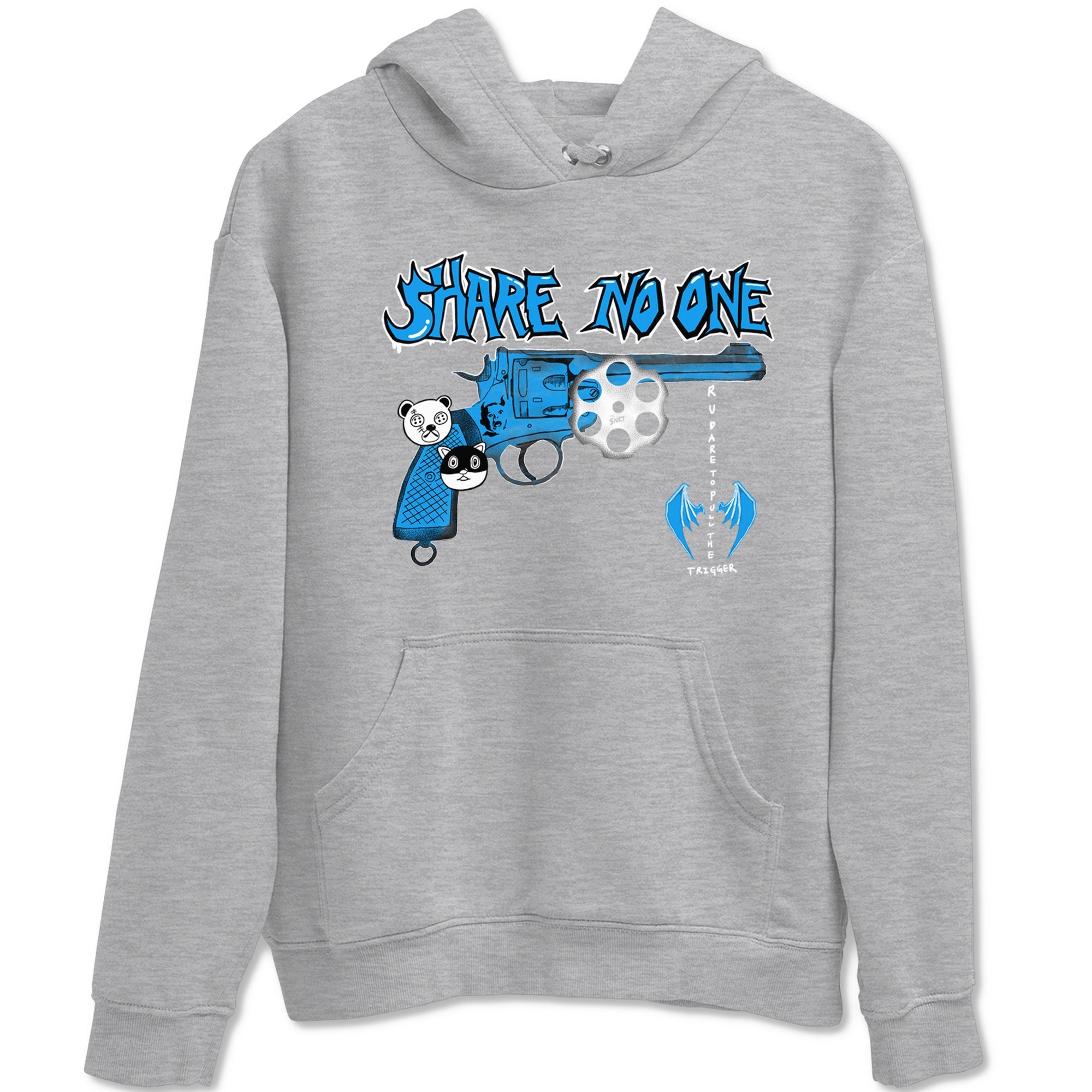 Air Jordan 4 Military Blue shirt to match jordans Share No One sneaker tees Air Jordan 4 Military Blue Drip Gear Zone unisex cotton Heather Grey 2 crew neck shirt