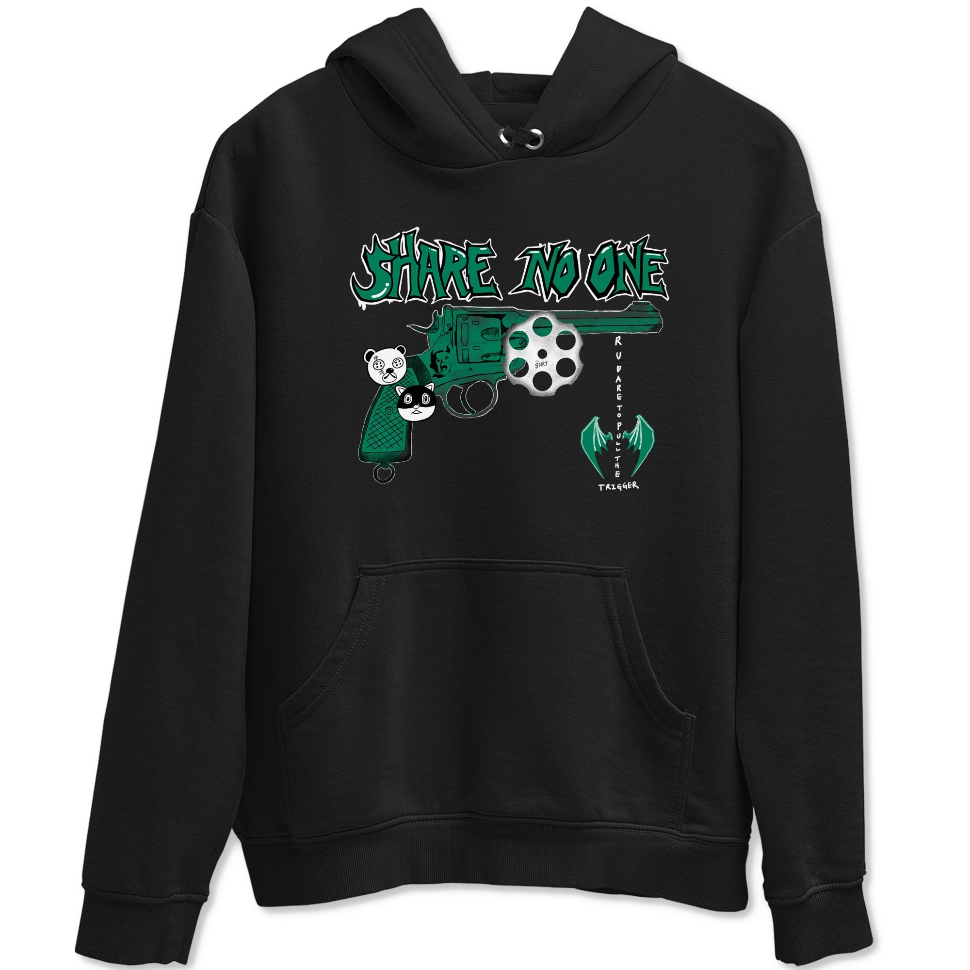 4s Oxidized Green shirts to match jordans Share No One sneaker match tees Air Jordan 4 Oxidized Green Drip Gear Zone streetwear brand Black 2 unisex cotton tee