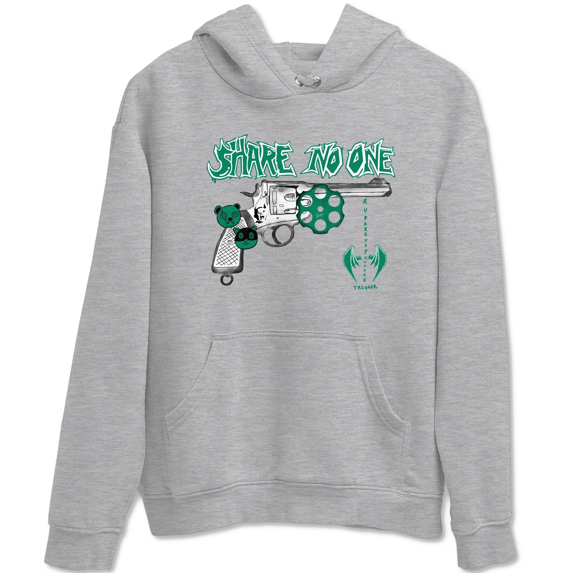 4s Oxidized Green shirts to match jordans Share No One sneaker match tees Air Jordan 4 Oxidized Green Drip Gear Zone streetwear brand Heather Grey 2 unisex cotton tee