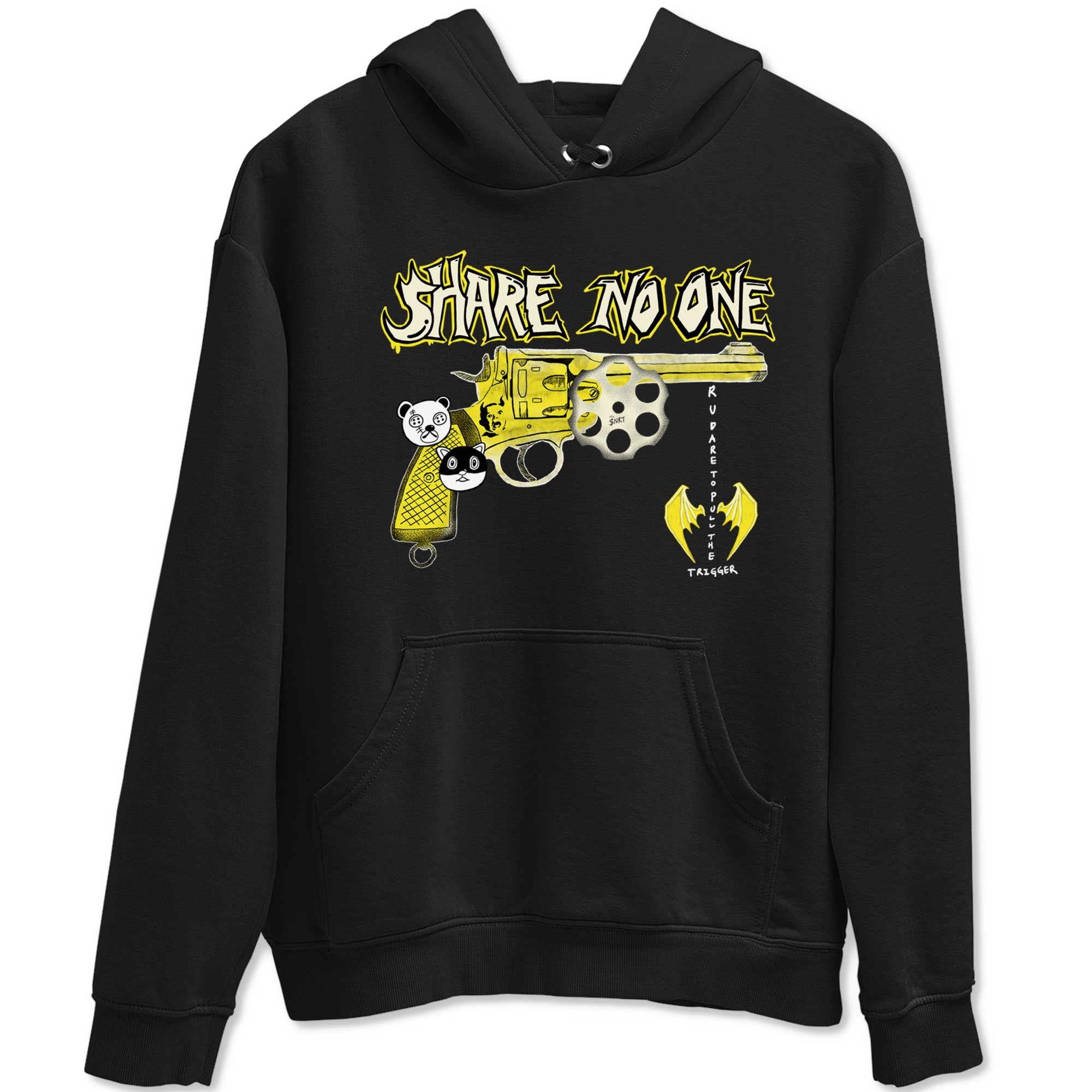 4s Vivid Sulfur shirt to match jordans Share No One sneaker tees Air Jordan 4 Vivid Sulfur Drip Gear Zone unisex cotton Black 2 crew neck shirt