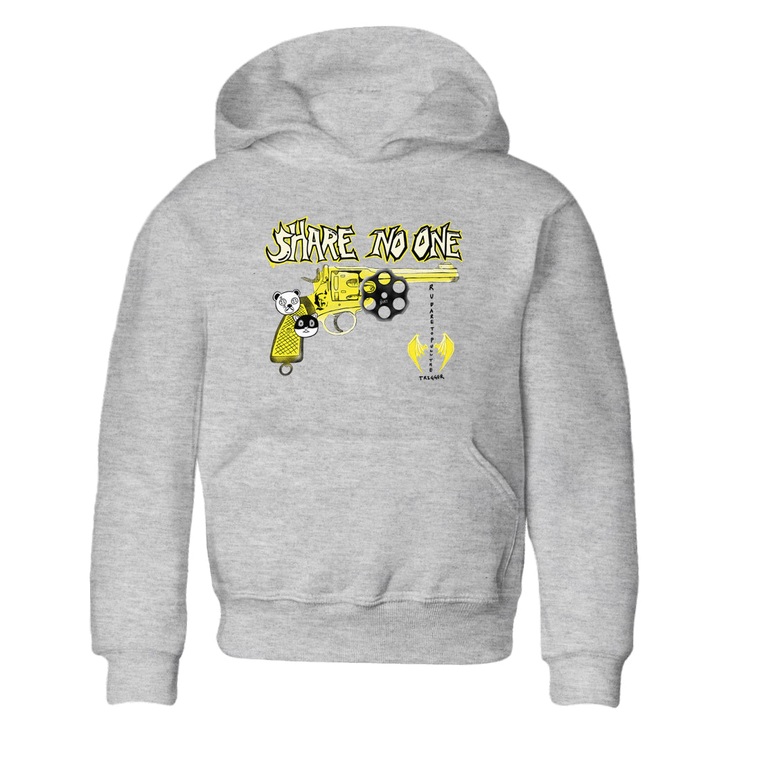 4s Vivid Sulfur shirt to match jordans Share No One sneaker tees Air Jordan 4 Vivid Sulfur Drip Gear Zone baby toddler Heather Grey 2 cotton Shirt