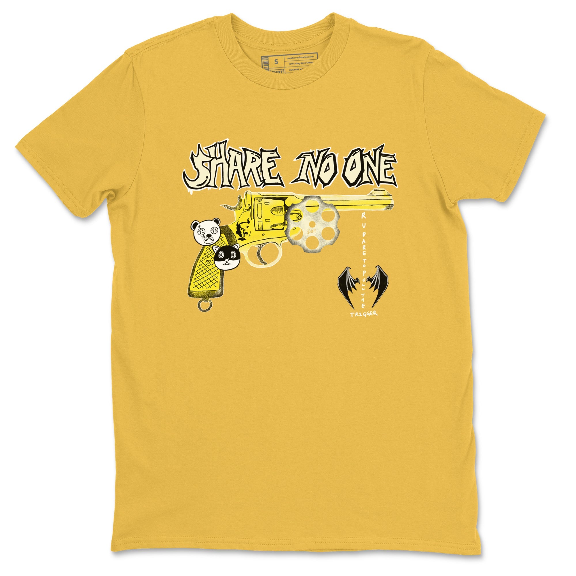 4s Vivid Sulfur shirt to match jordans Share No One sneaker tees Air Jordan 4 Vivid Sulfur Drip Gear Zone unisex cotton Daisy 2 crew neck shirt