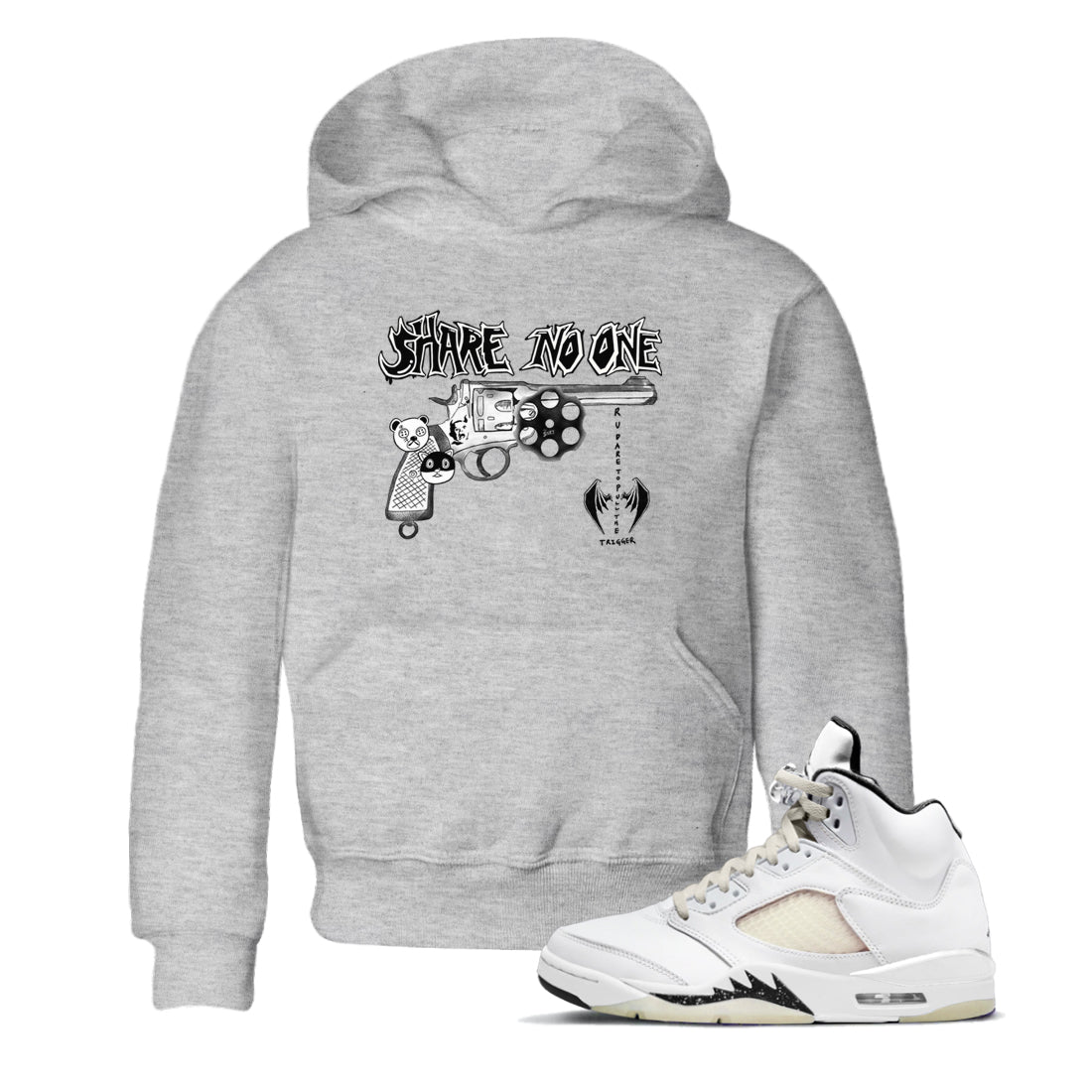 5s Sail shirt to match jordans Share No One sneaker tees Air Jordan 5 Sail Drip Gear Zone baby toddler Heather Grey 1 cotton Shirt