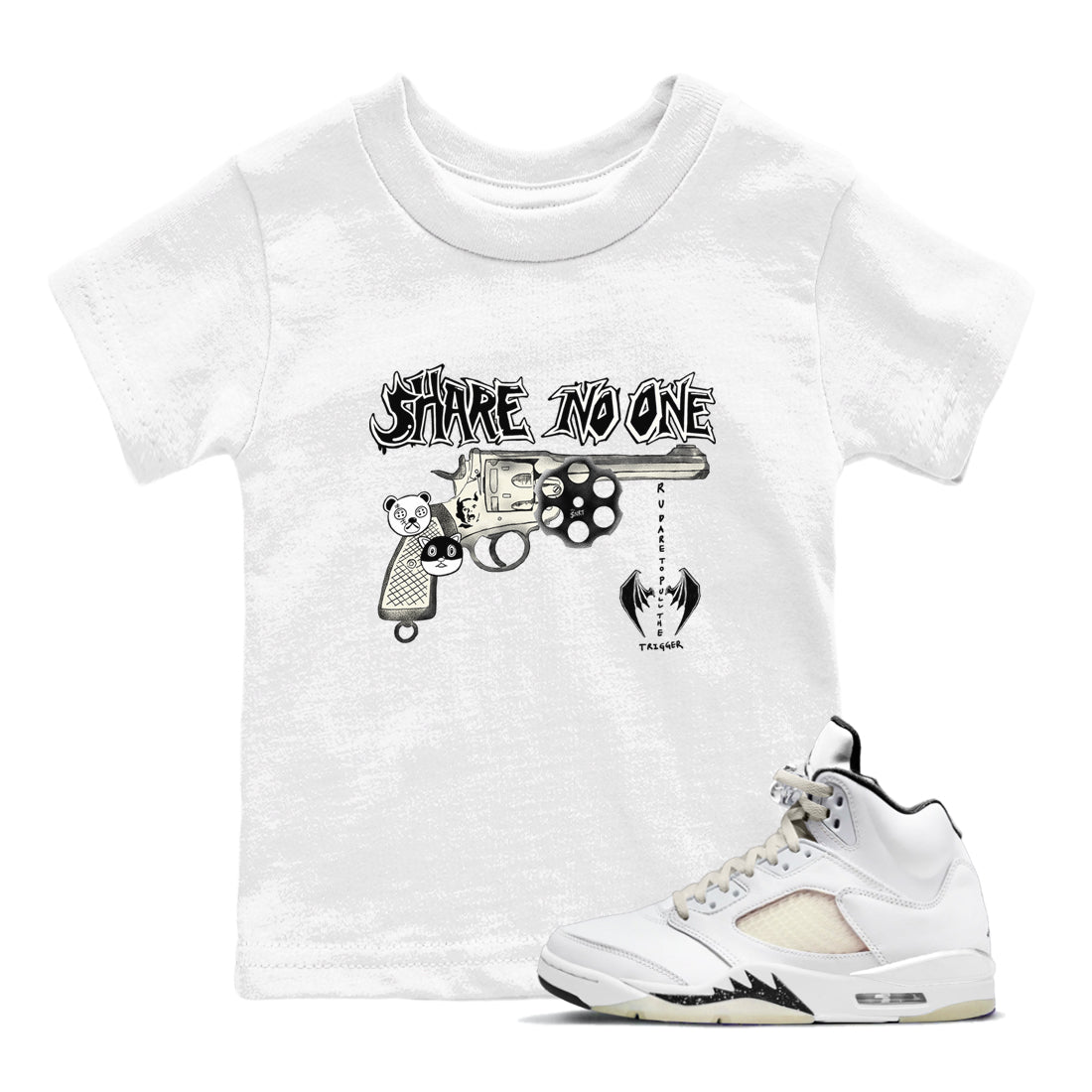 5s Sail shirt to match jordans Share No One sneaker tees Air Jordan 5 Sail Drip Gear Zone baby toddler White 1 cotton Shirt