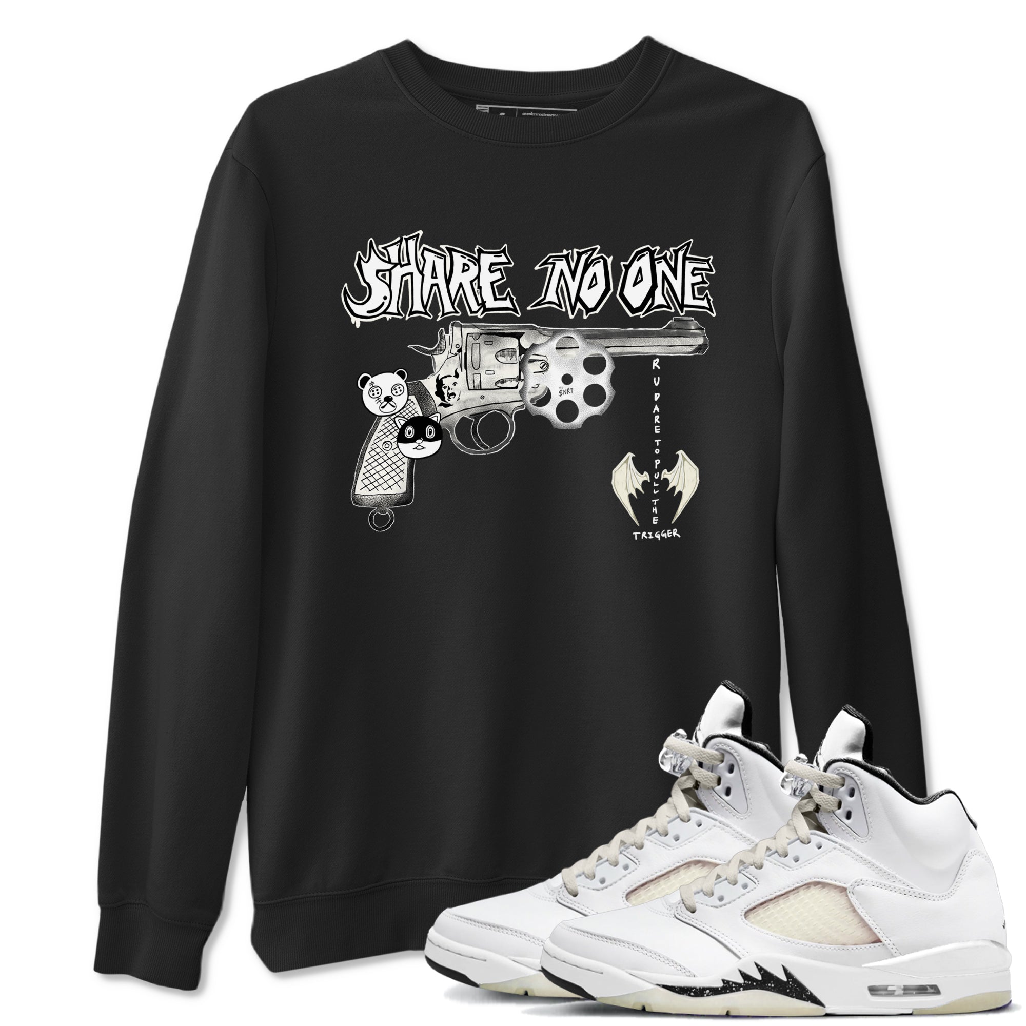 5s Sail shirt to match jordans Share No One sneaker tees Air Jordan 5 Sail Drip Gear Zone unisex cotton Black 1 crew neck shirt
